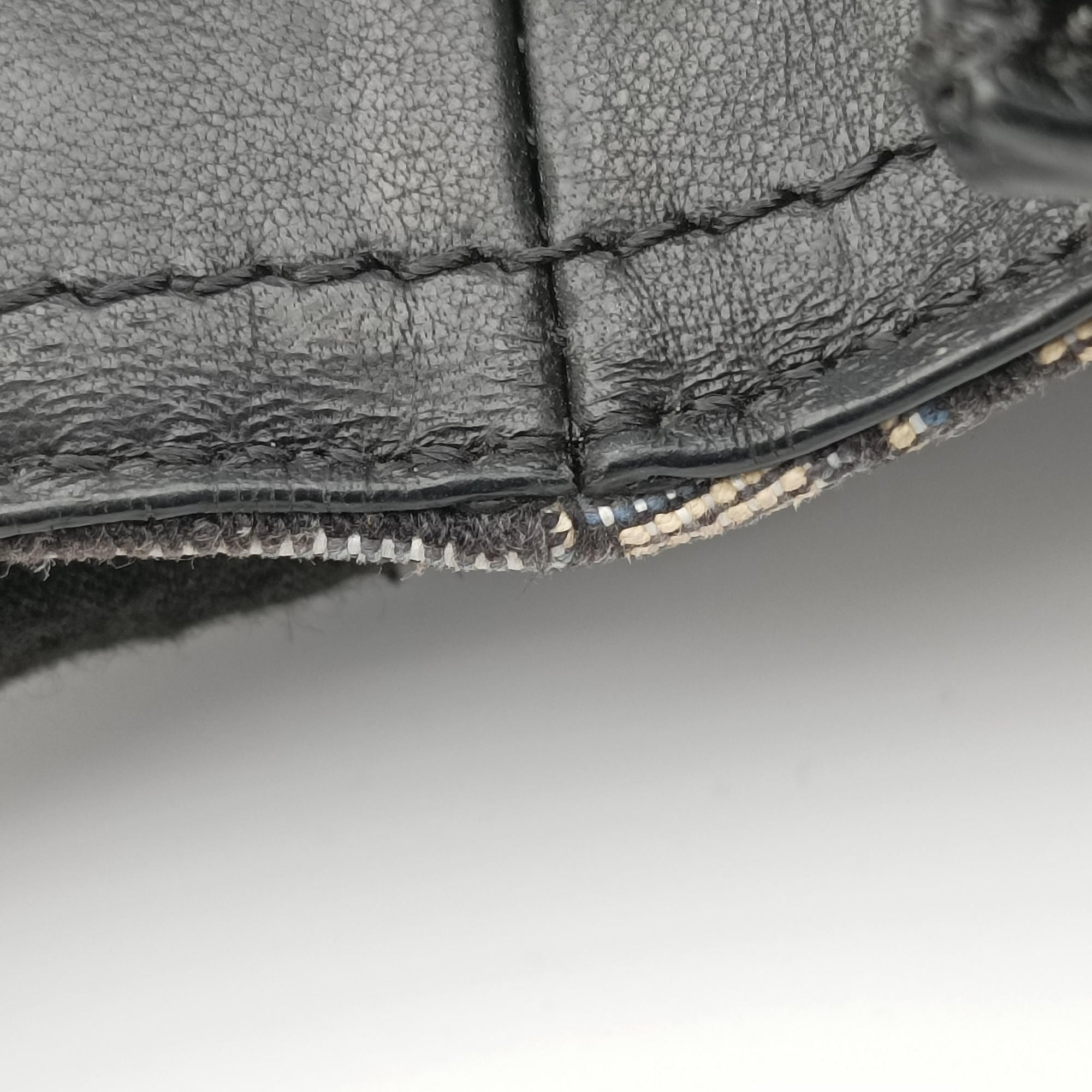 Pre-owned Christian Dior saddle Gray×Navy×Black Jacquard×Leather  bum bag/waist bag | stylenewstar