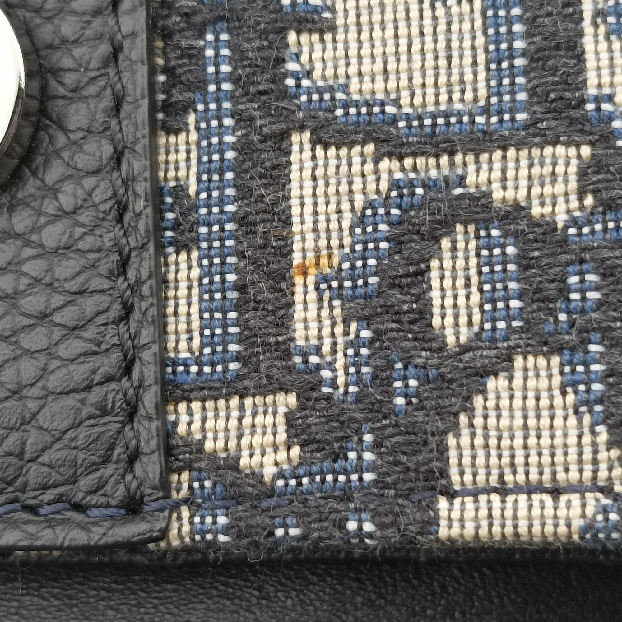 Pre-owned Christian Dior saddle Gray×Navy×Black Jacquard×Leather  bum bag/waist bag | stylenewstar