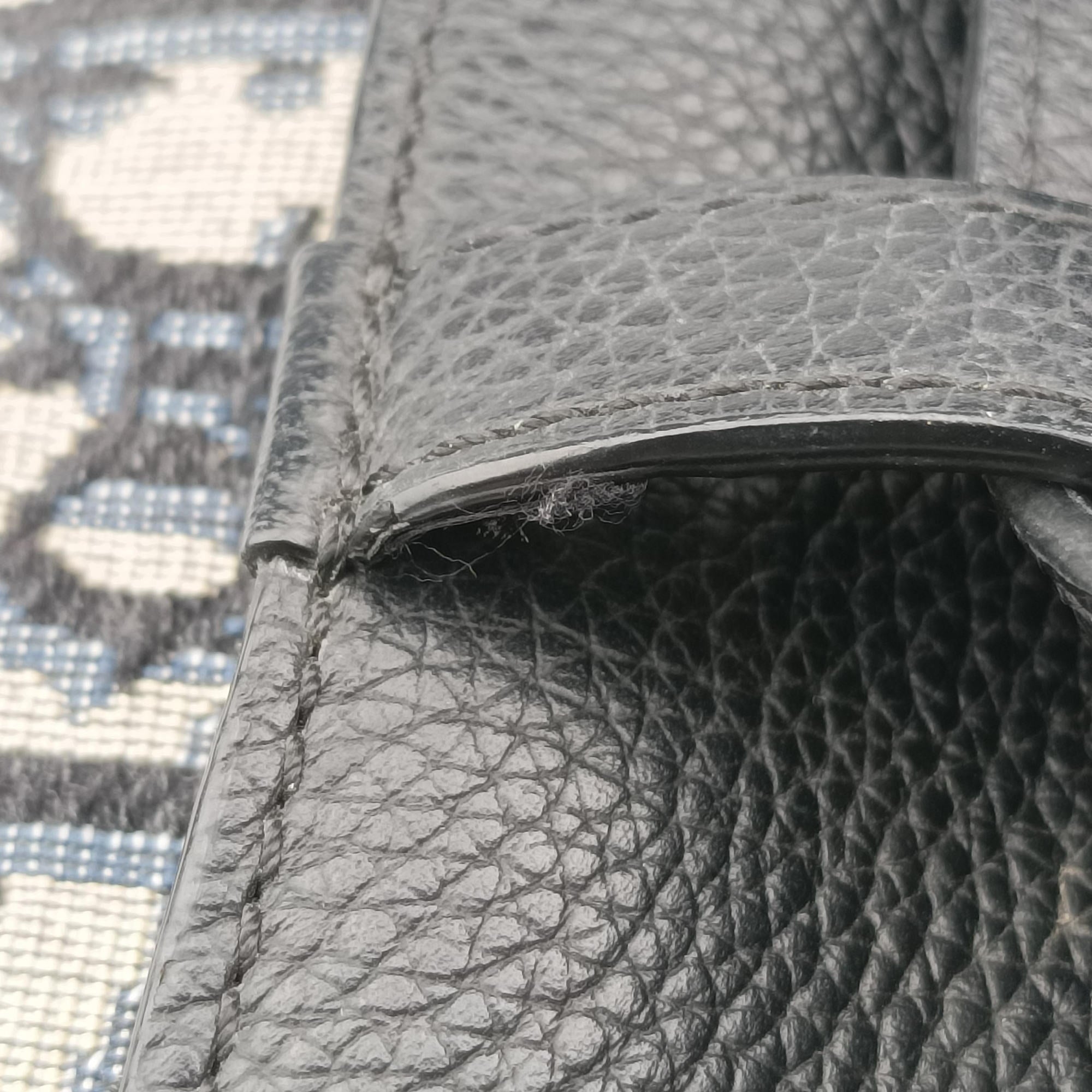Pre-owned Christian Dior saddle Gray×Navy×Black Jacquard×Leather  bum bag/waist bag | stylenewstar