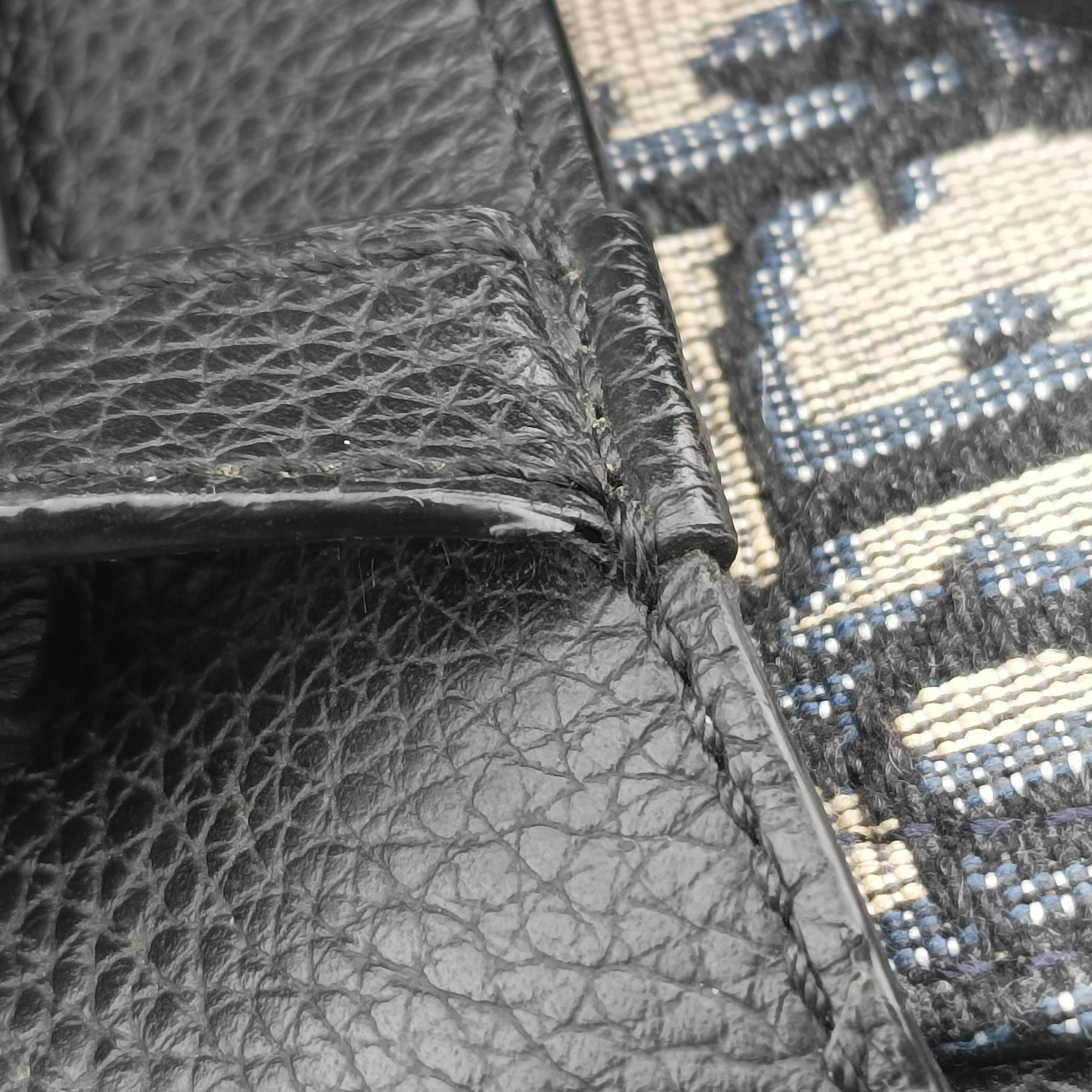 Pre-owned Christian Dior saddle Gray×Navy×Black Jacquard×Leather  bum bag/waist bag | stylenewstar