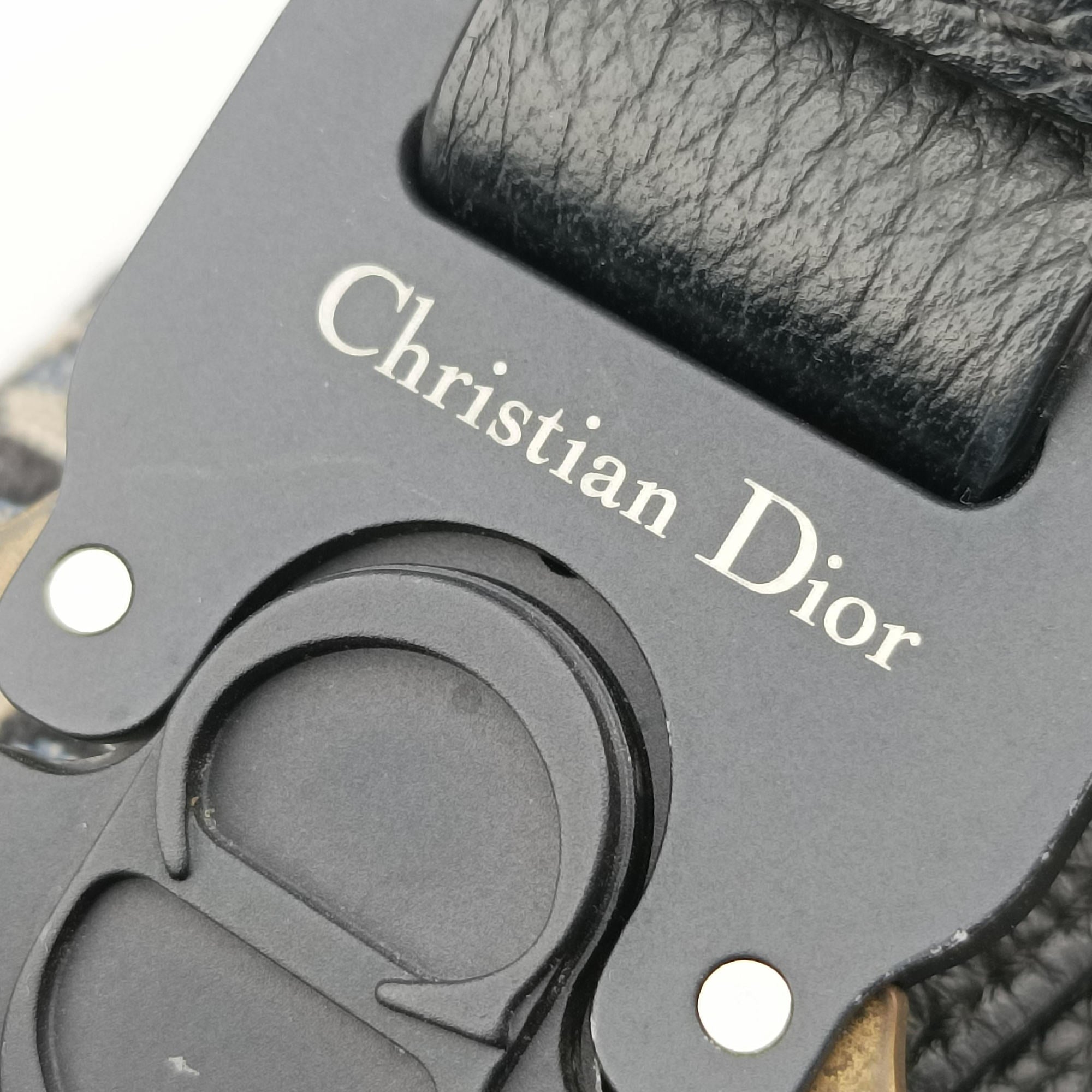 Pre-owned Christian Dior saddle Gray×Navy×Black Jacquard×Leather  bum bag/waist bag | stylenewstar