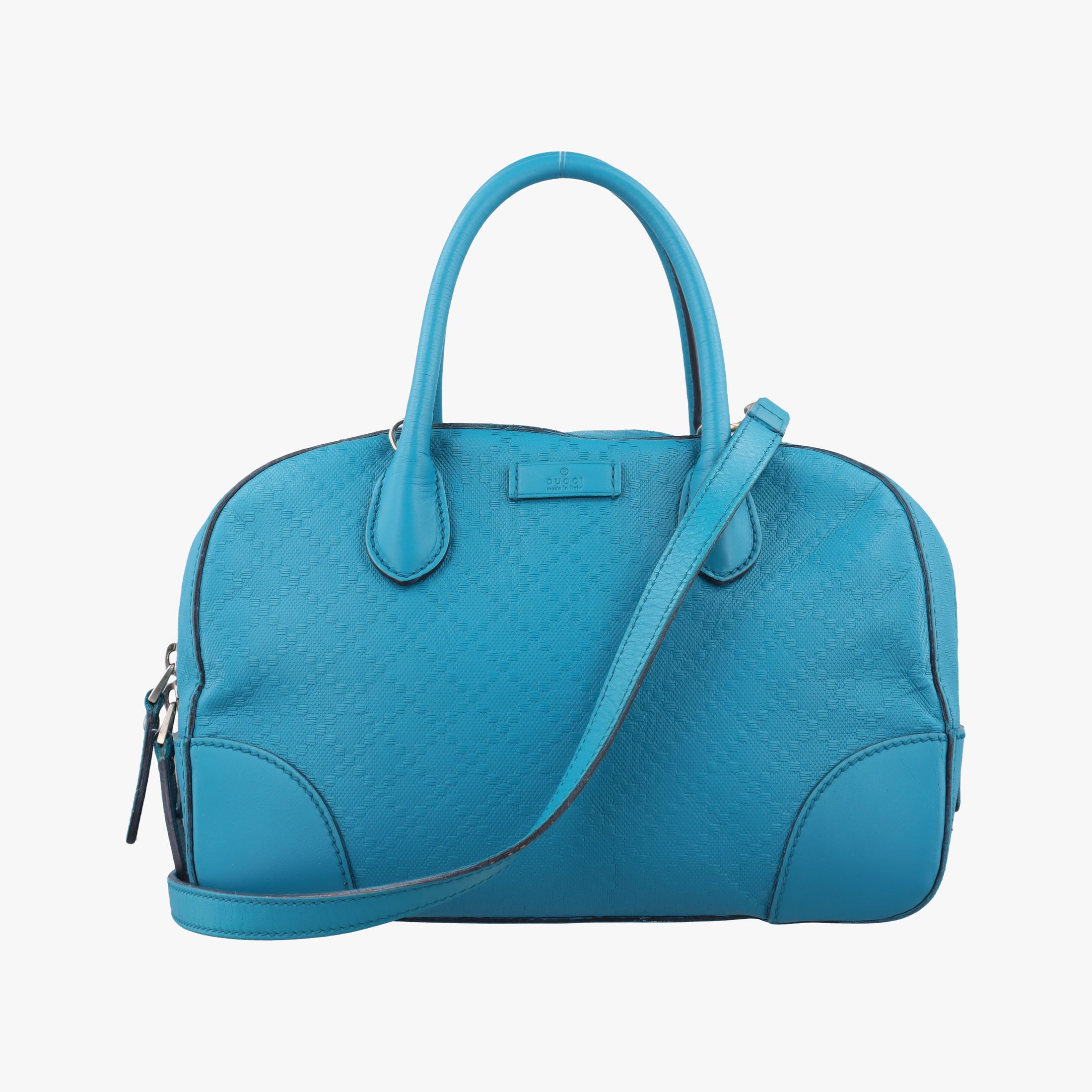 Pre-owned Gucci Bright Diamante Blue Leather 354224 shoulderbag | stylenewstar