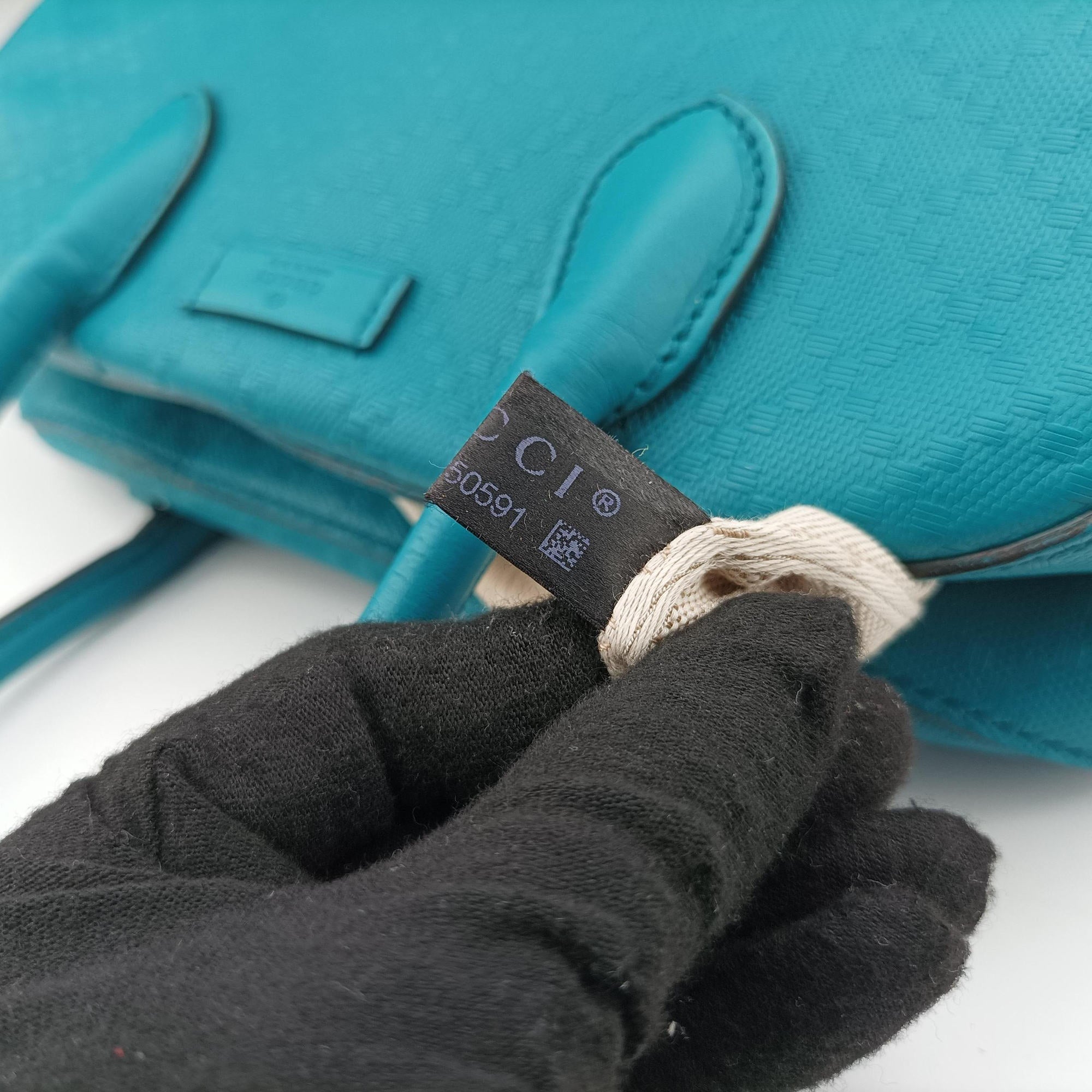 Pre-owned Gucci Bright Diamante Blue Leather 354224 shoulderbag | stylenewstar