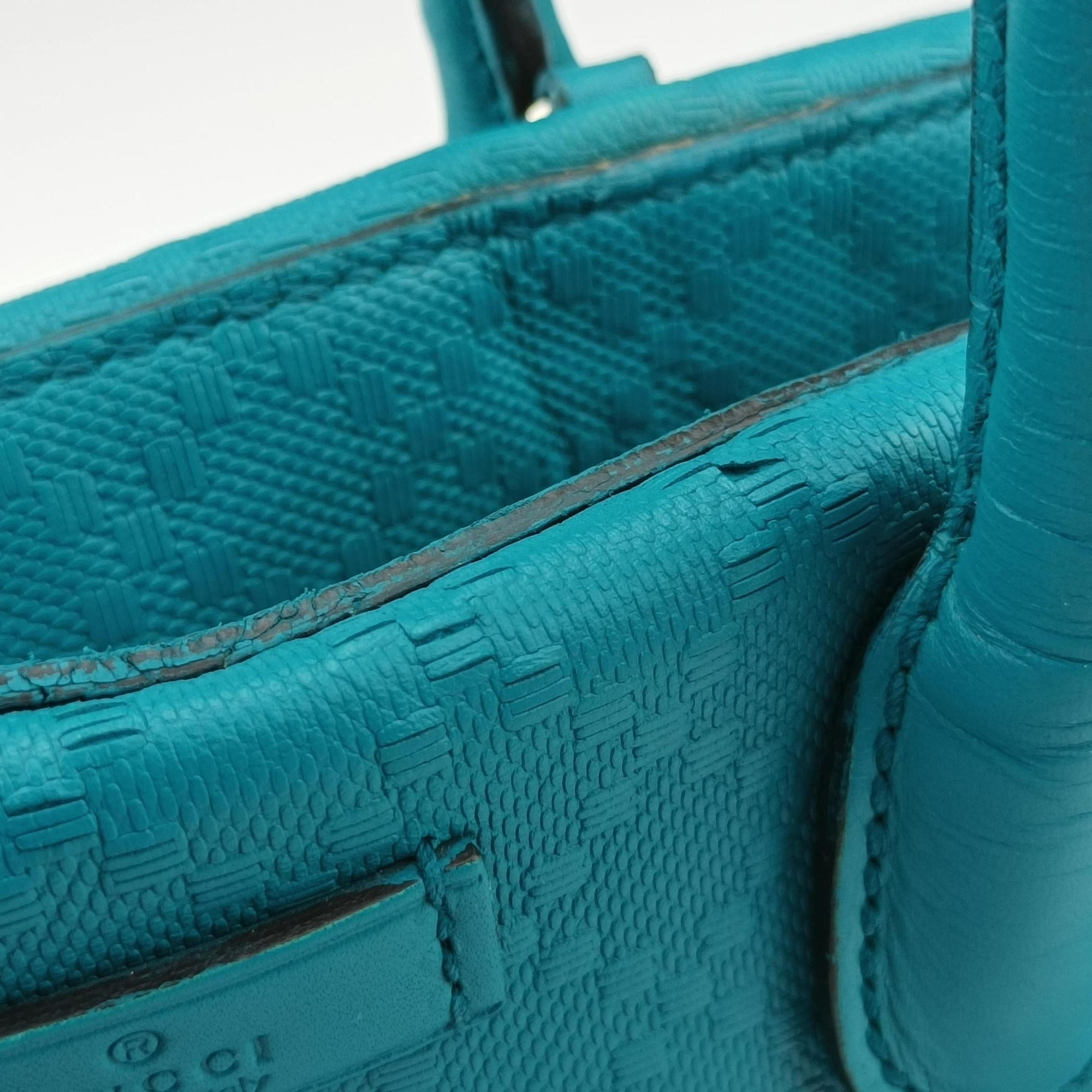 Pre-owned Gucci Bright Diamante Blue Leather 354224 shoulderbag | stylenewstar