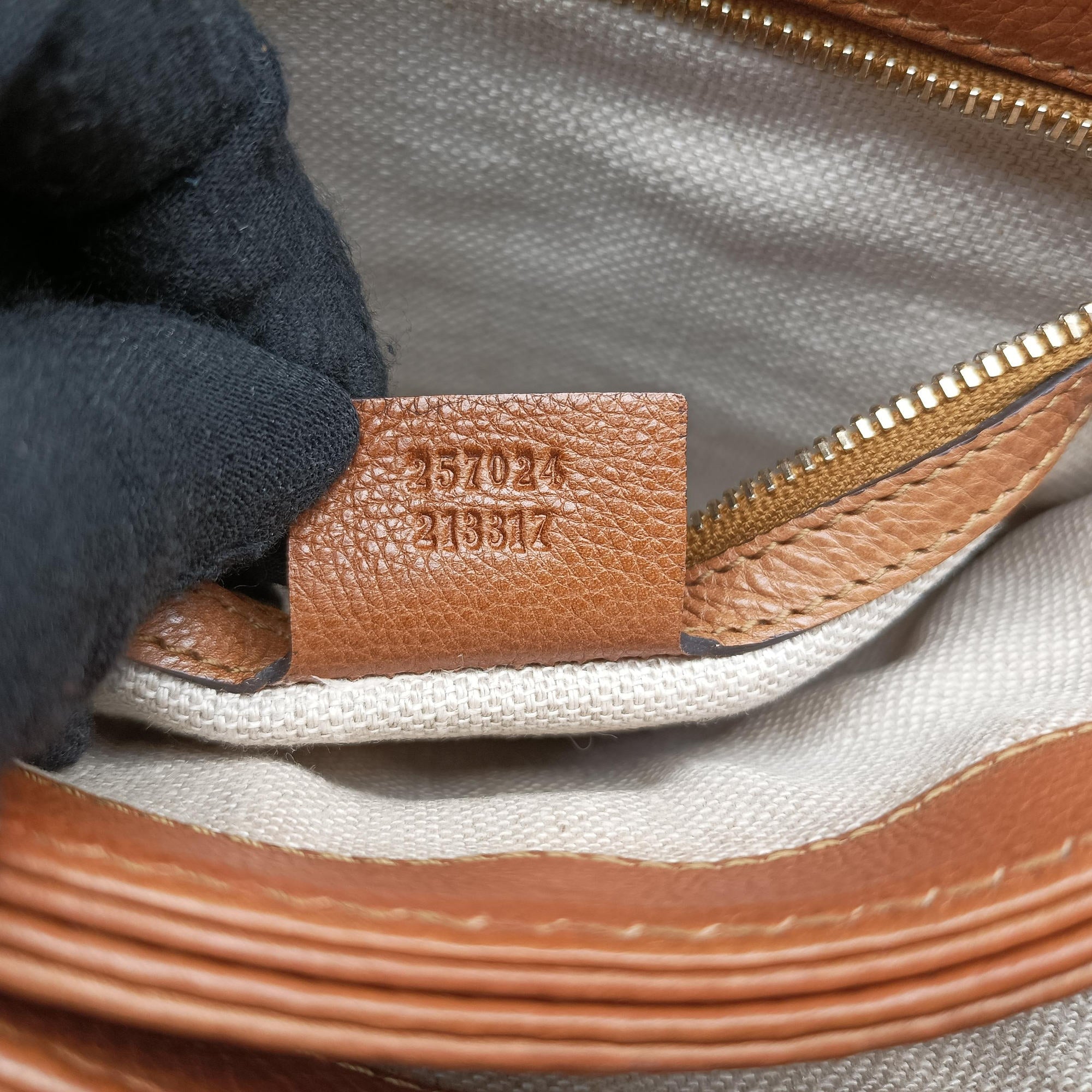 Pre-owned Gucci Marrakech Messenger Brown leather 257024 shoulderbag | stylenewstar