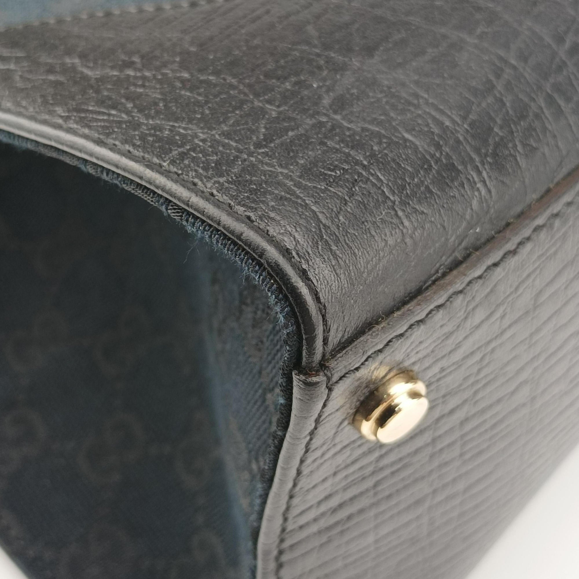 Pre-owned Gucci Junco Sherry Line Black x Red x Green canvas×leather 130995 handbag | stylenewstar