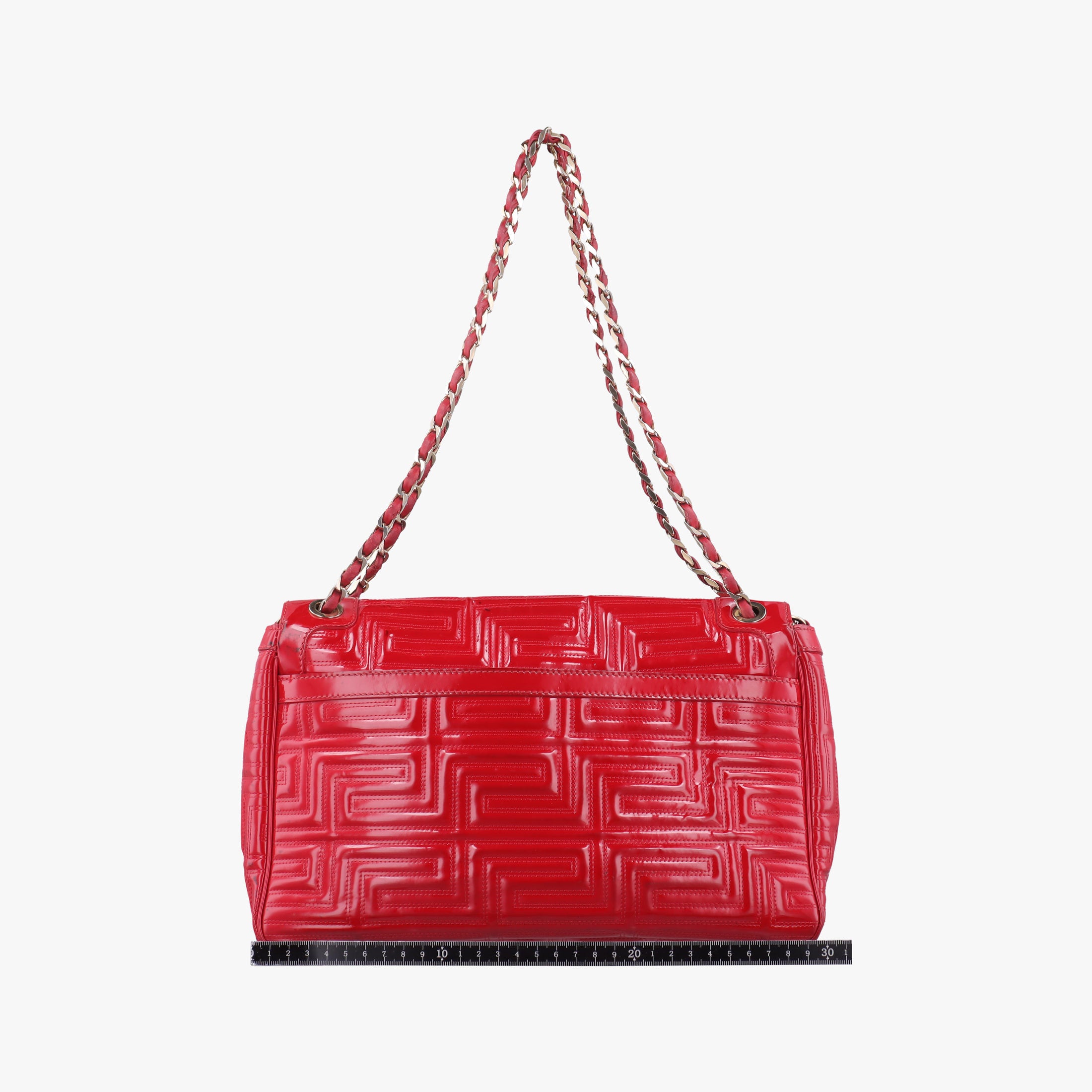 Pre-owned VERSACE Gianni Greca couture Red Patent 8BR600 shoulderbag | stylenewstar