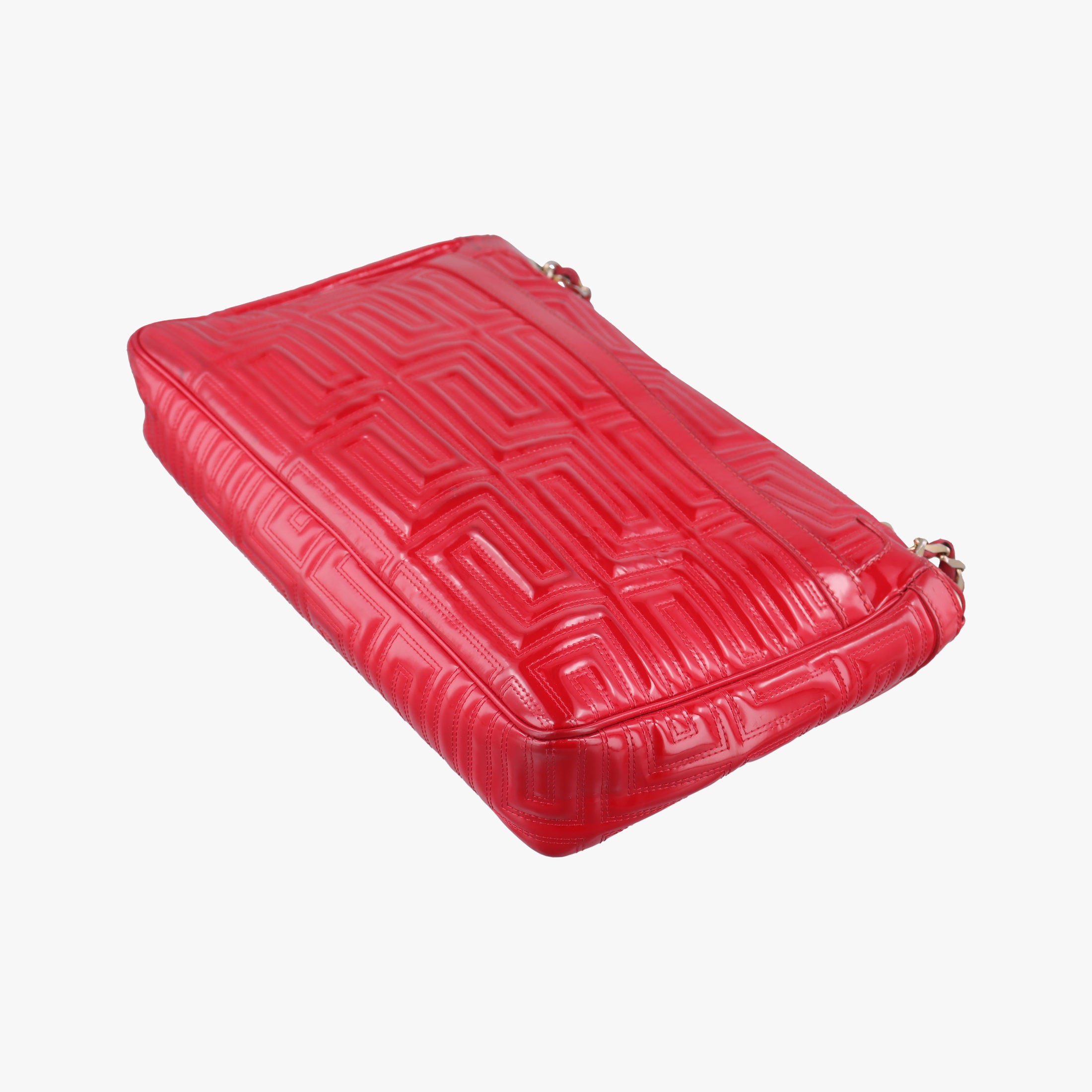 Pre-owned VERSACE Gianni Greca couture Red Patent 8BR600 shoulderbag | stylenewstar