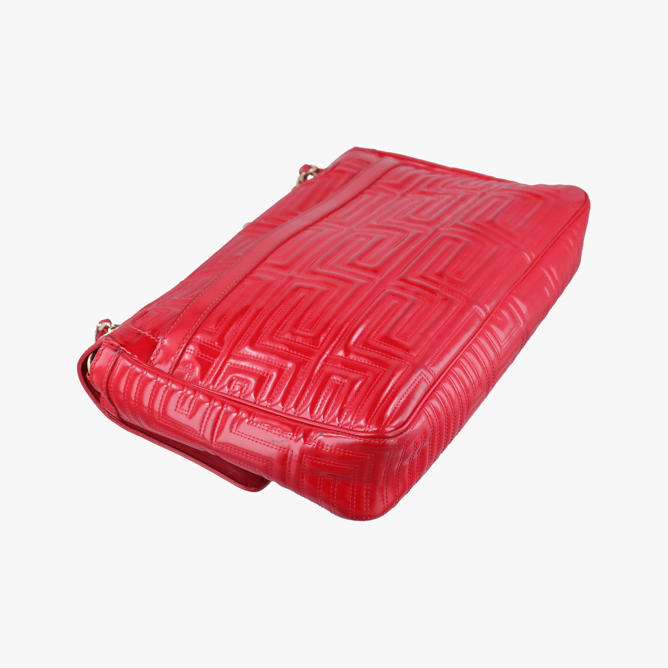 Pre-owned VERSACE Gianni Greca couture Red Patent 8BR600 shoulderbag | stylenewstar