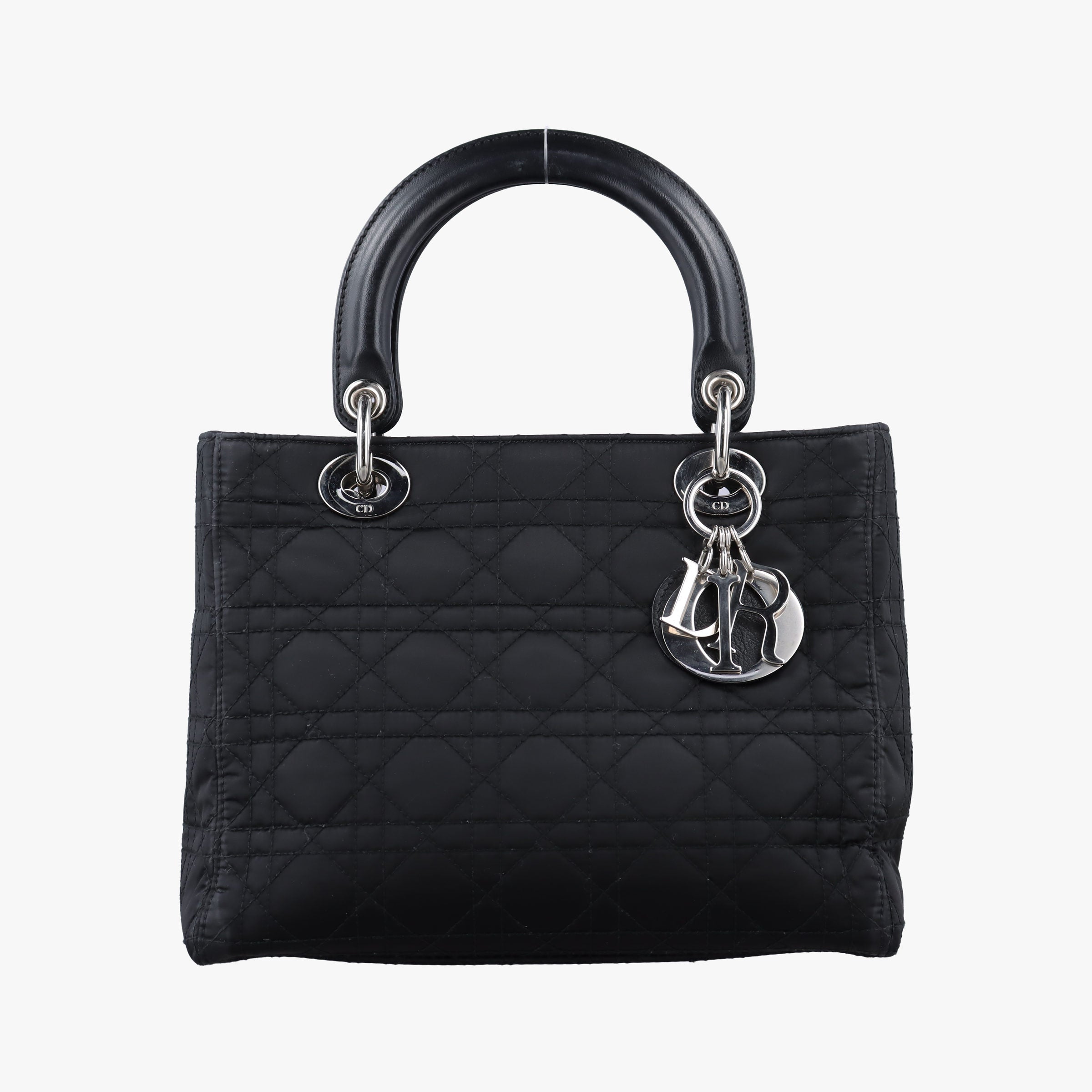 Pre-owned Christian Dior Lady Dior Black Nylon×lambskin  handbag | stylenewstar