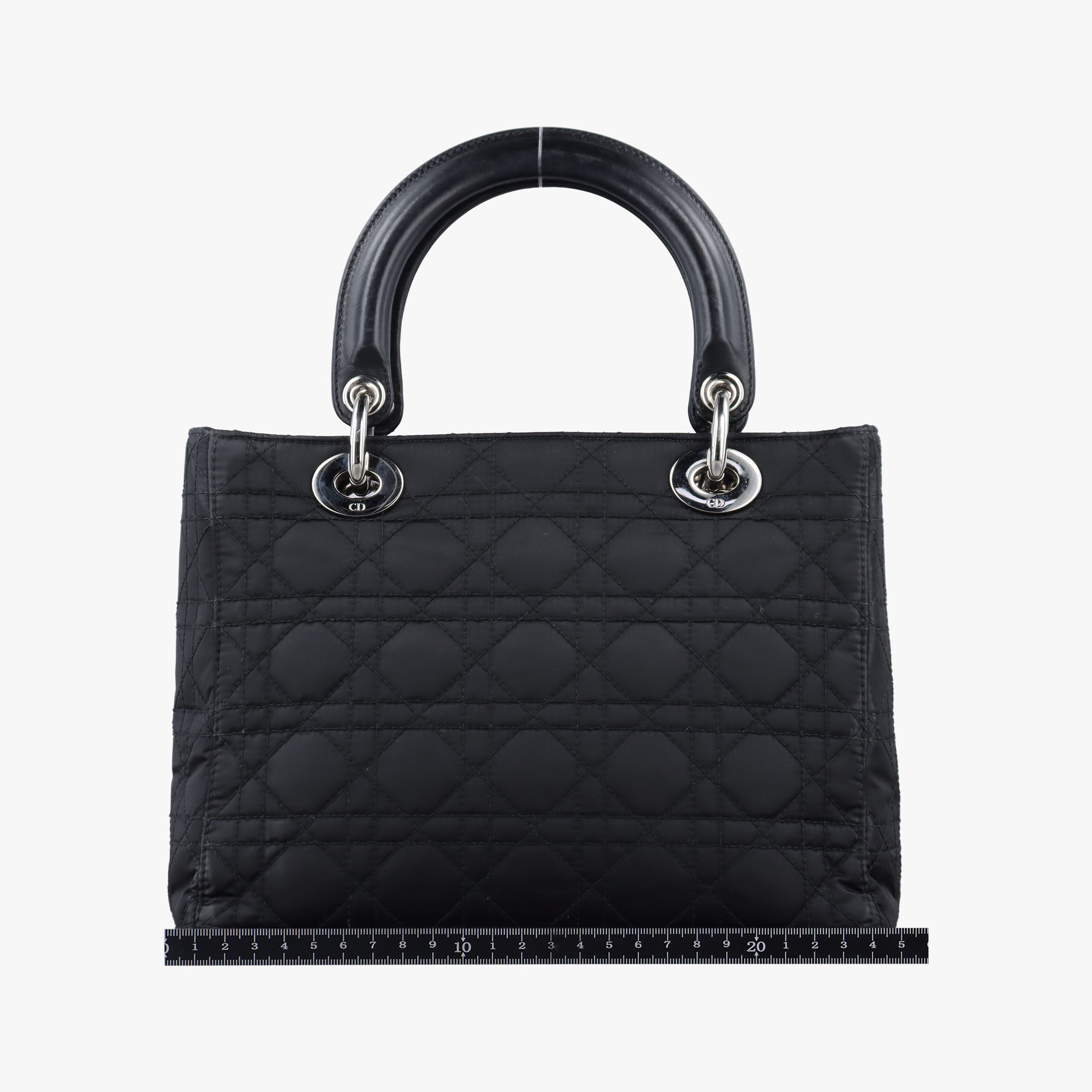 Pre-owned Christian Dior Lady Dior Black Nylon×lambskin  handbag | stylenewstar