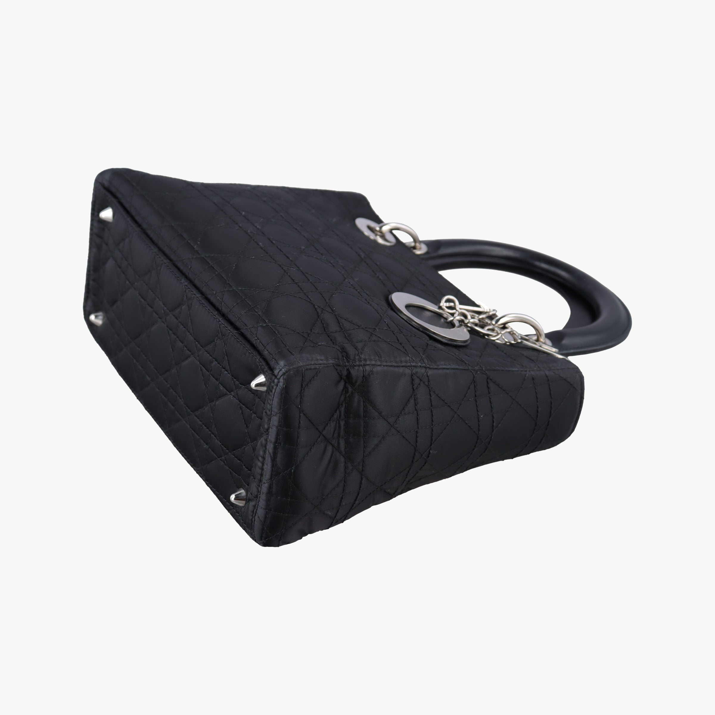 Pre-owned Christian Dior Lady Dior Black Nylon×lambskin  handbag | stylenewstar