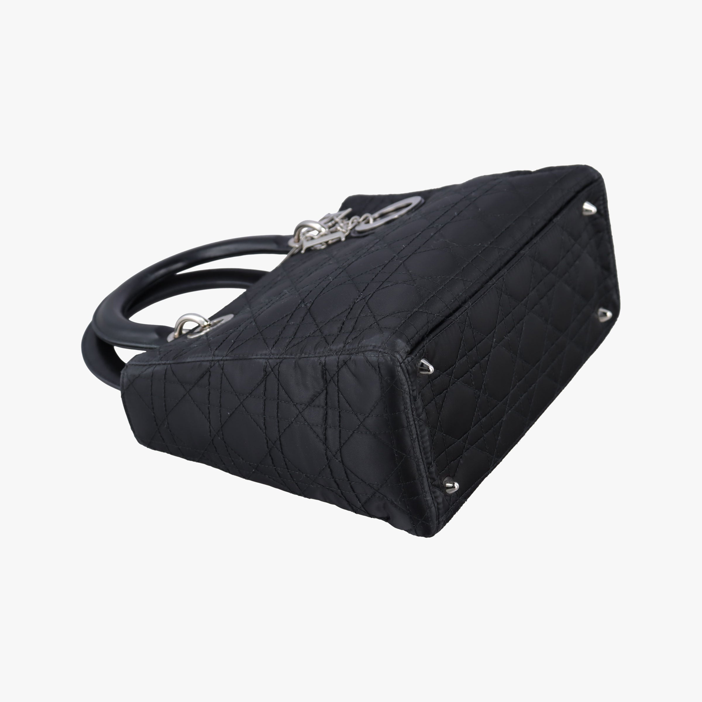Pre-owned Christian Dior Lady Dior Black Nylon×lambskin  handbag | stylenewstar
