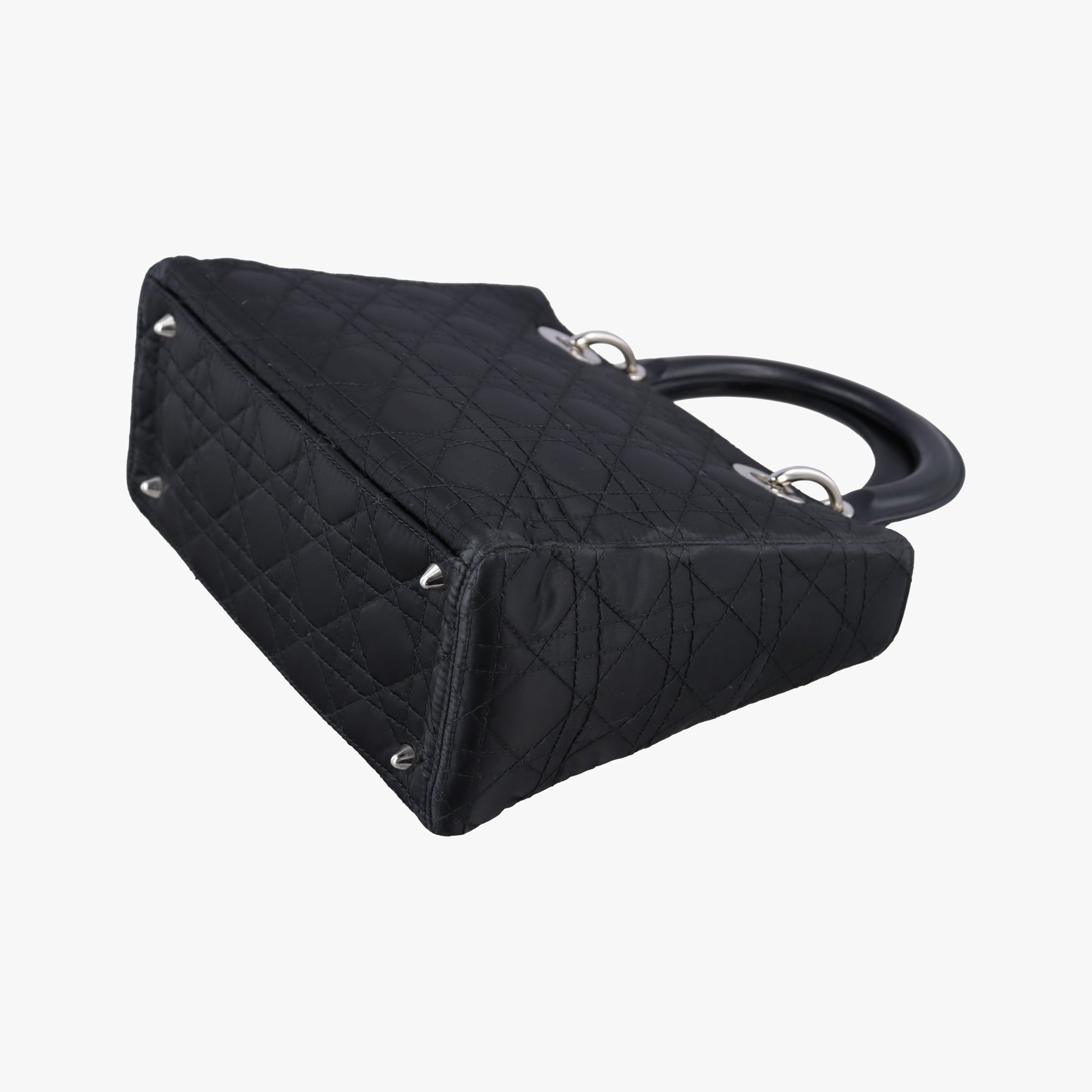 Pre-owned Christian Dior Lady Dior Black Nylon×lambskin  handbag | stylenewstar