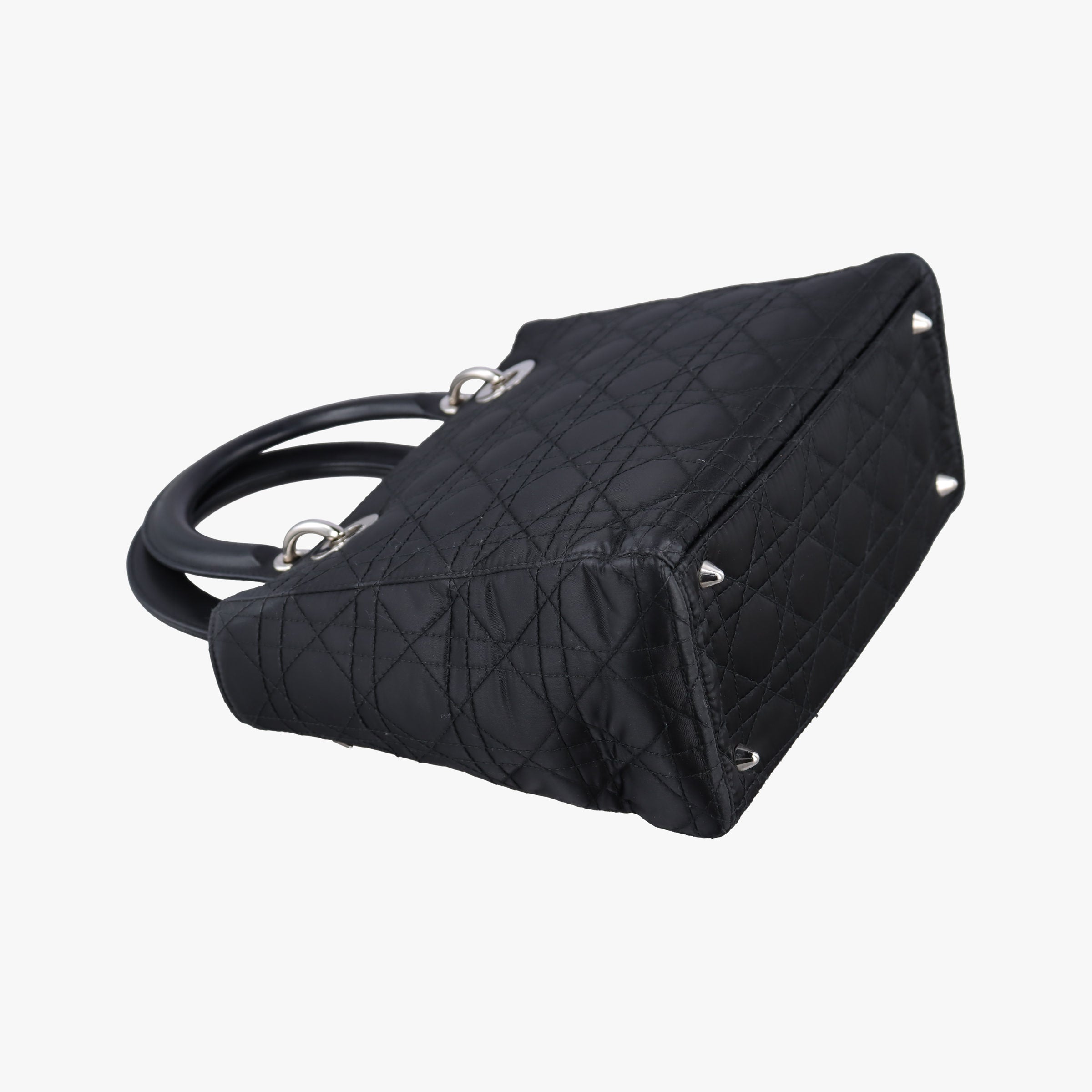 Pre-owned Christian Dior Lady Dior Black Nylon×lambskin  handbag | stylenewstar