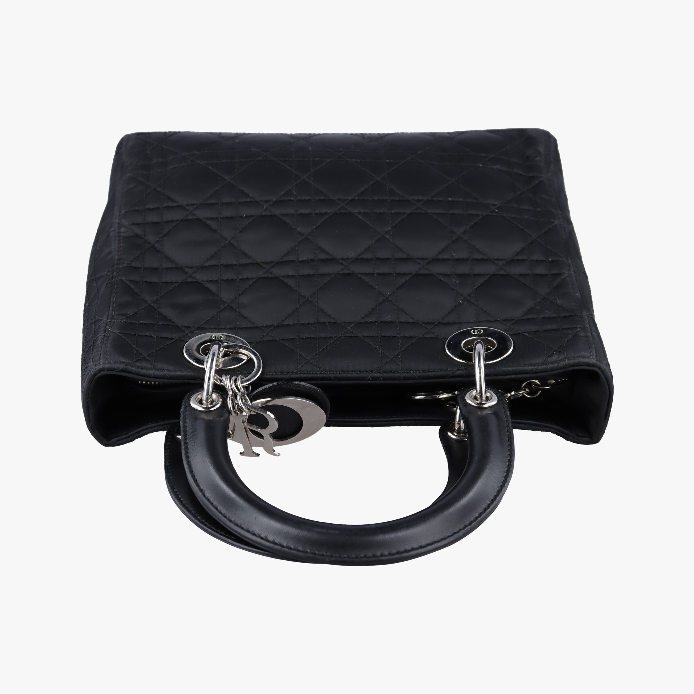 Pre-owned Christian Dior Lady Dior Black Nylon×lambskin  handbag | stylenewstar