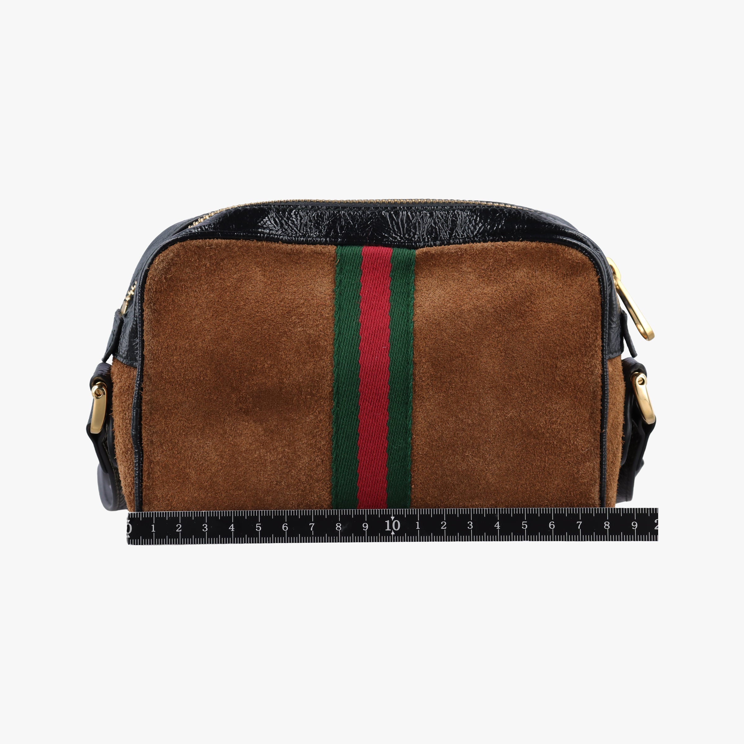 Pre-owned Gucci Ophidia Brown×black×Red×Green suede×Leather 573321 shoulderbag | stylenewstar