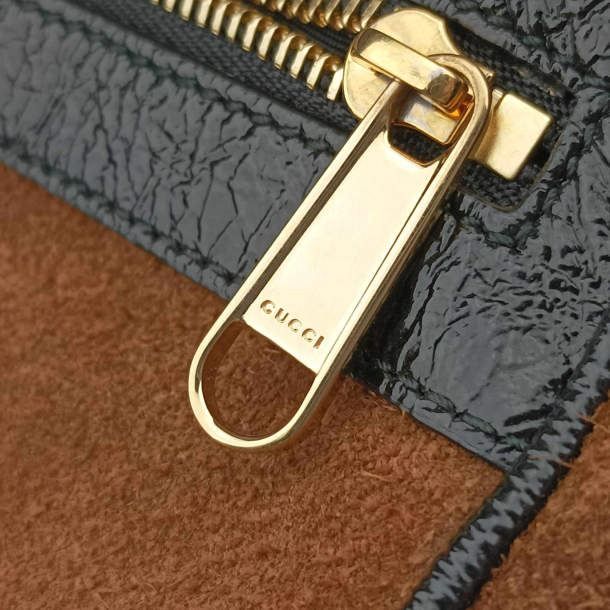 Pre-owned Gucci Ophidia Brown×black×Red×Green suede×Leather 573321 shoulderbag | stylenewstar