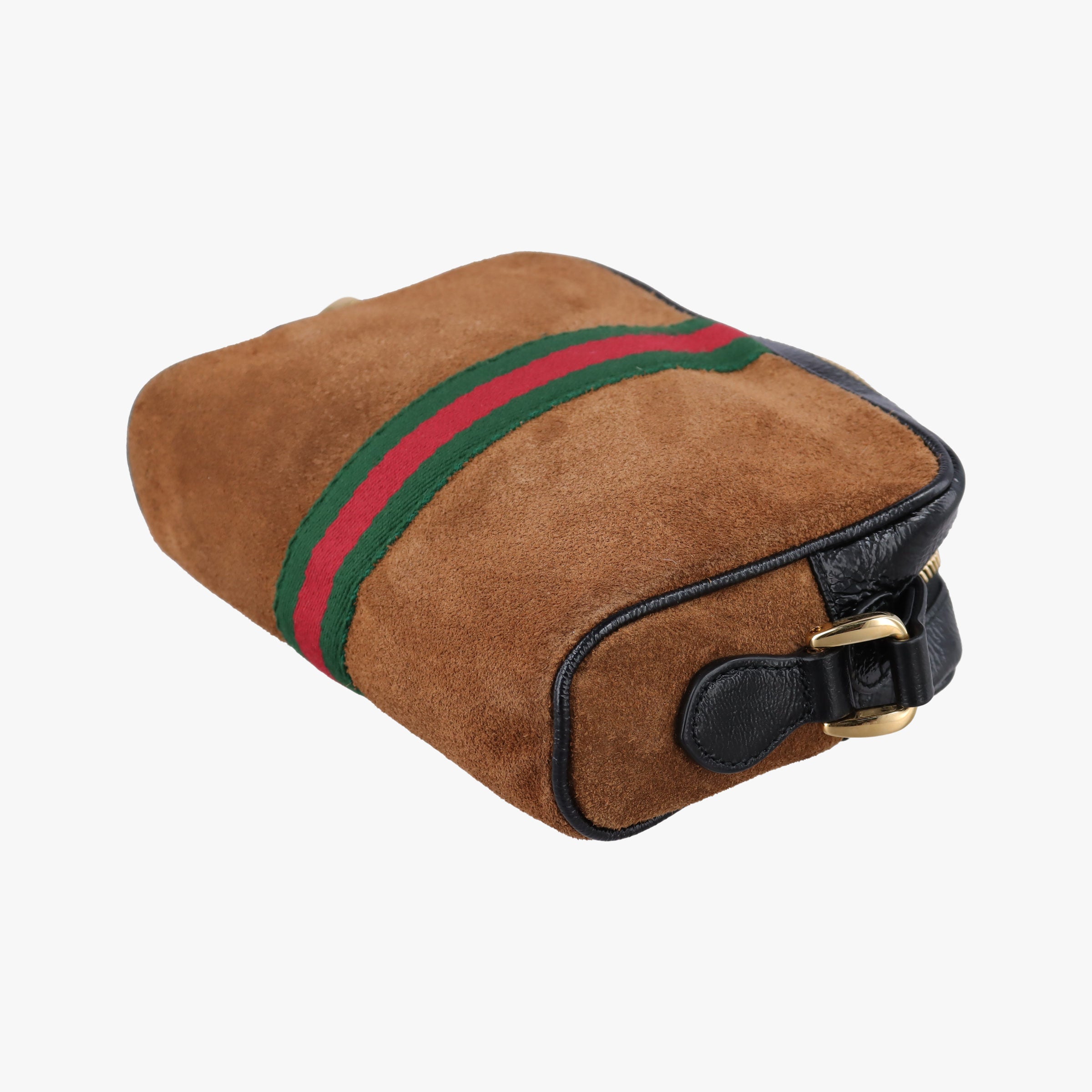 Pre-owned Gucci Ophidia Brown×black×Red×Green suede×Leather 573321 shoulderbag | stylenewstar
