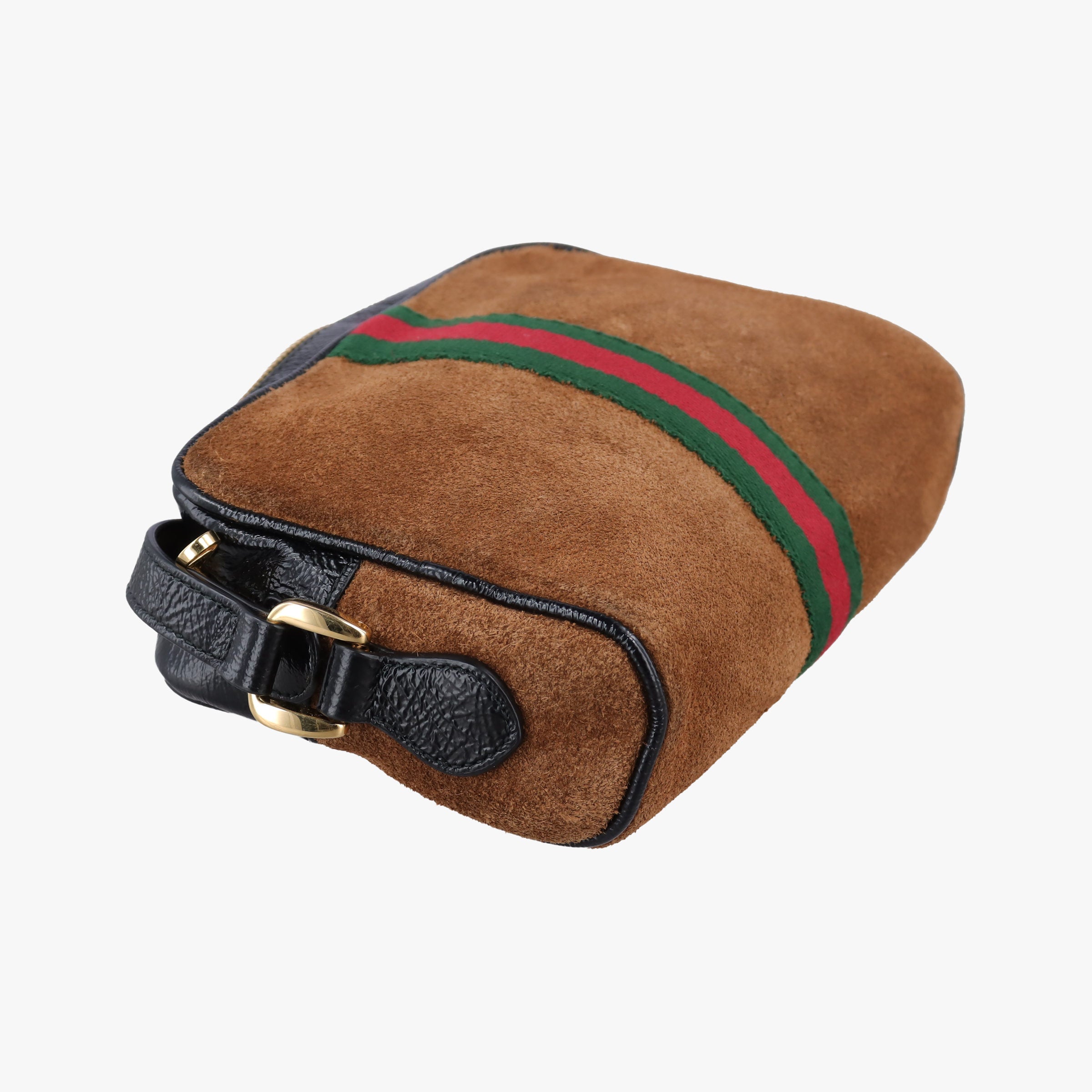 Pre-owned Gucci Ophidia Brown×black×Red×Green suede×Leather 573321 shoulderbag | stylenewstar
