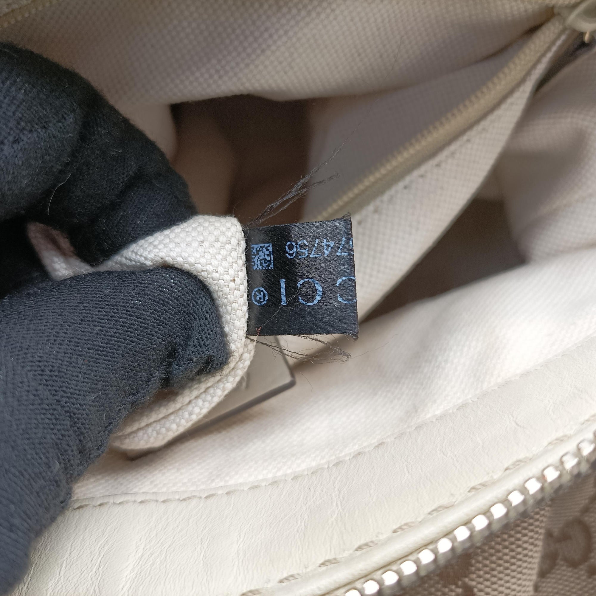 Pre-owned Gucci Sukey White×Brown canvas×Leather 247902 shoulderbag | stylenewstar