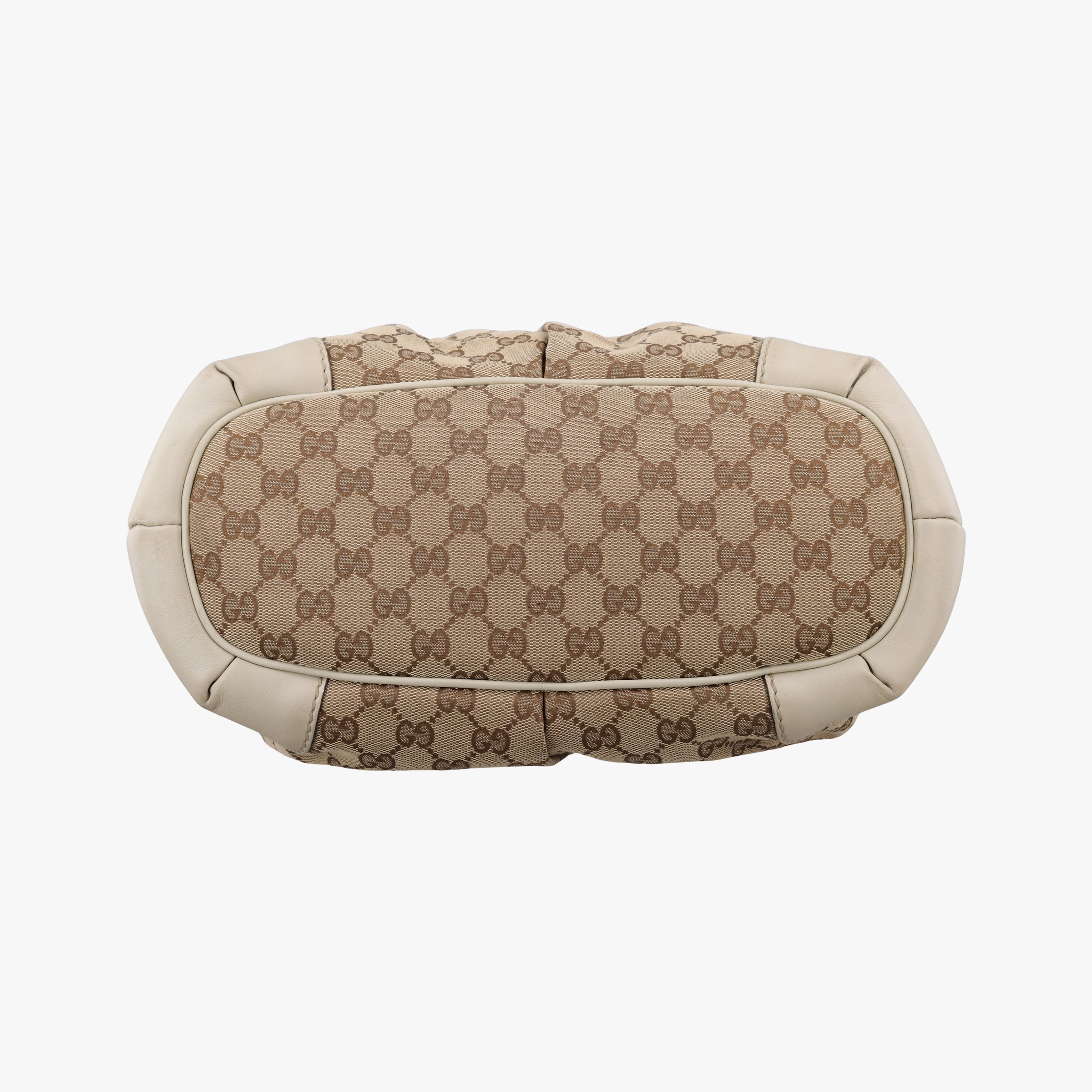 Pre-owned Gucci Sukey White×Brown canvas×Leather 247902 shoulderbag | stylenewstar