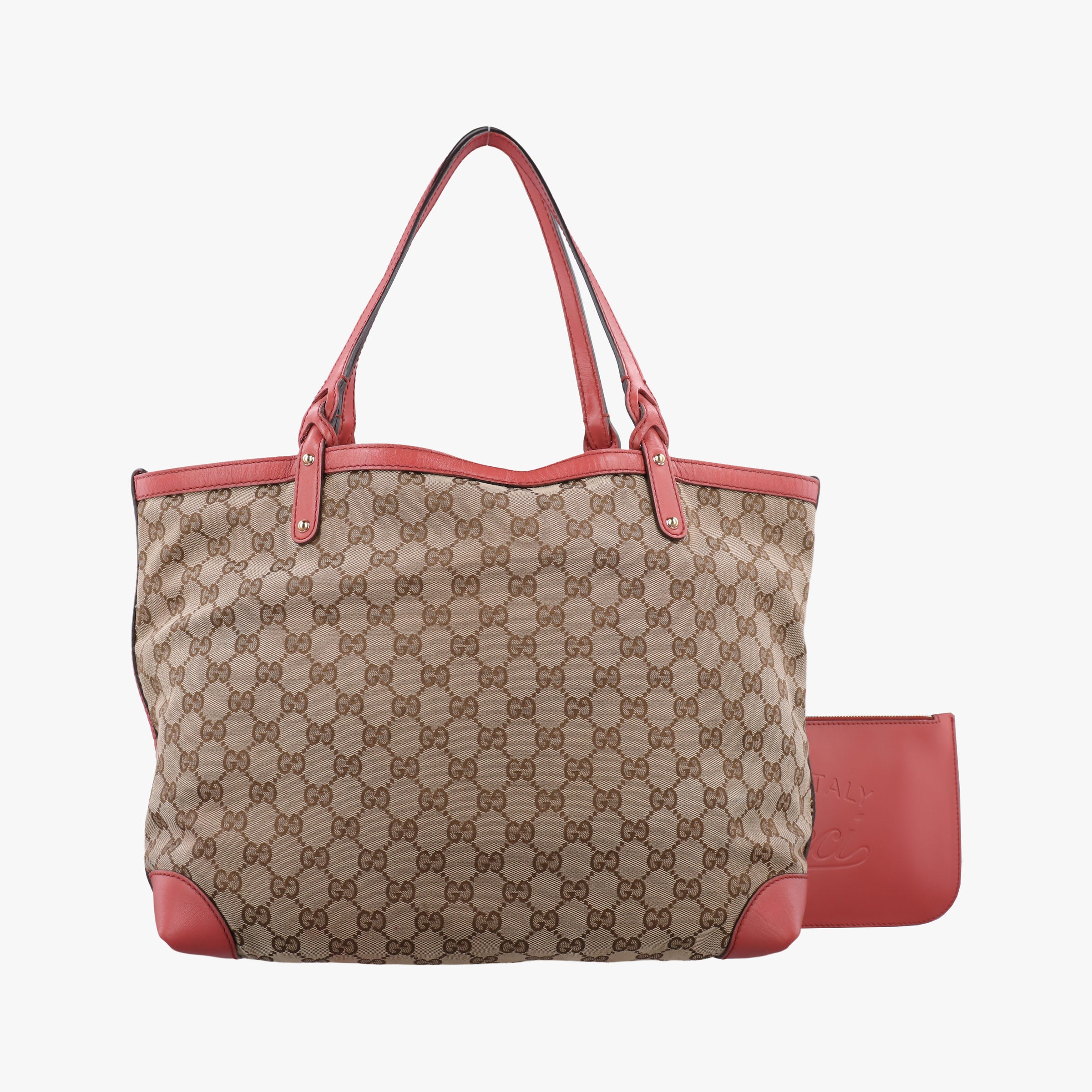 Pre-owned Gucci GG Craft Pink×beige Canvas × Leather 247209 handbag | stylenewstar