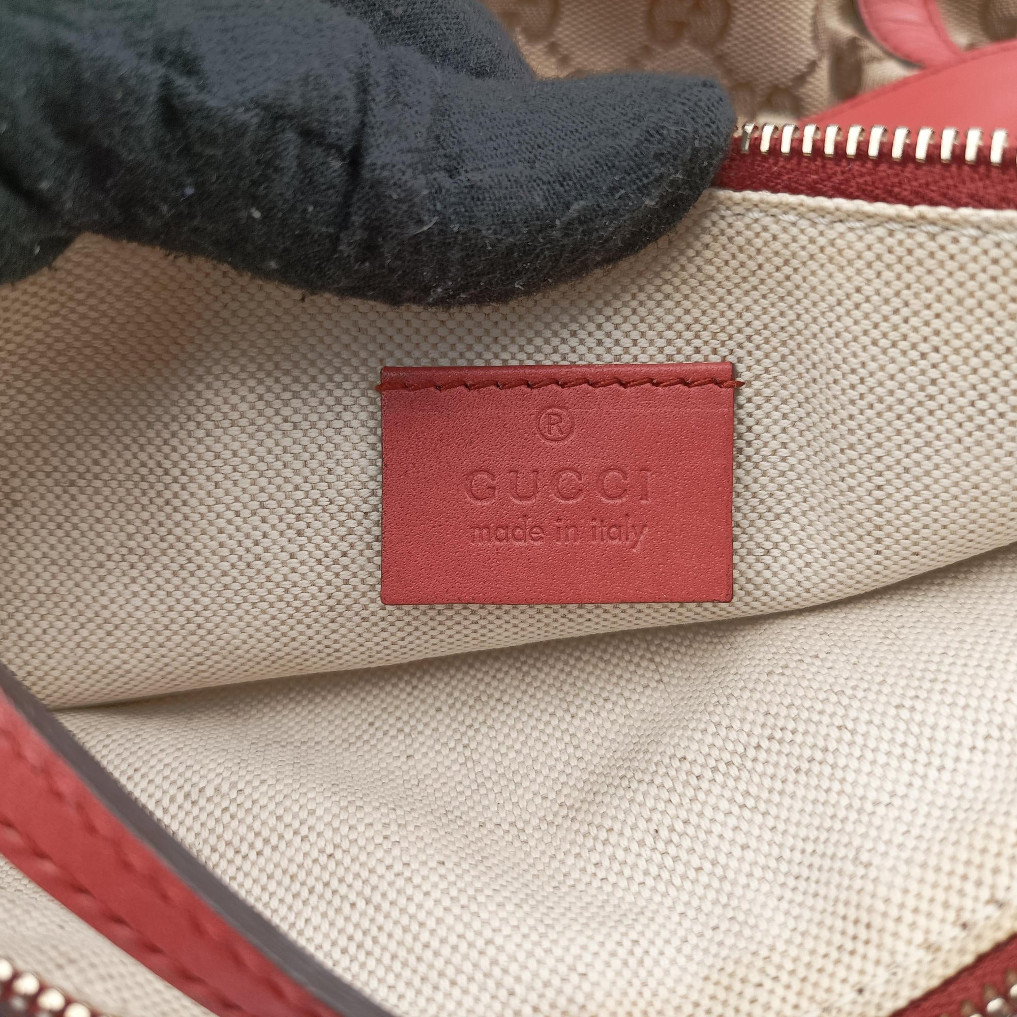 Pre-owned Gucci GG Craft Pink×beige Canvas × Leather 247209 handbag | stylenewstar