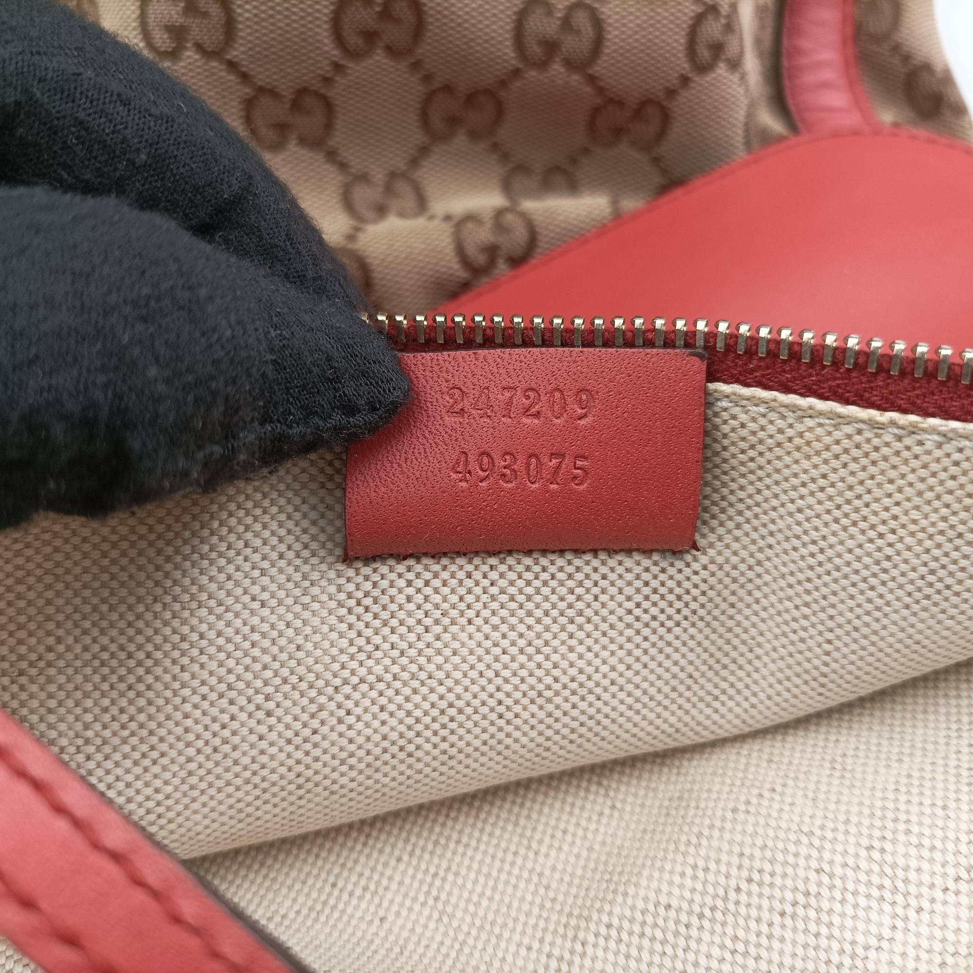 Pre-owned Gucci GG Craft Pink×beige Canvas × Leather 247209 handbag | stylenewstar
