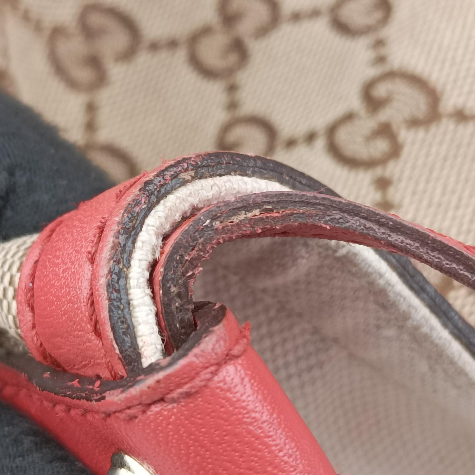 Pre-owned Gucci GG Craft Pink×beige Canvas × Leather 247209 handbag | stylenewstar