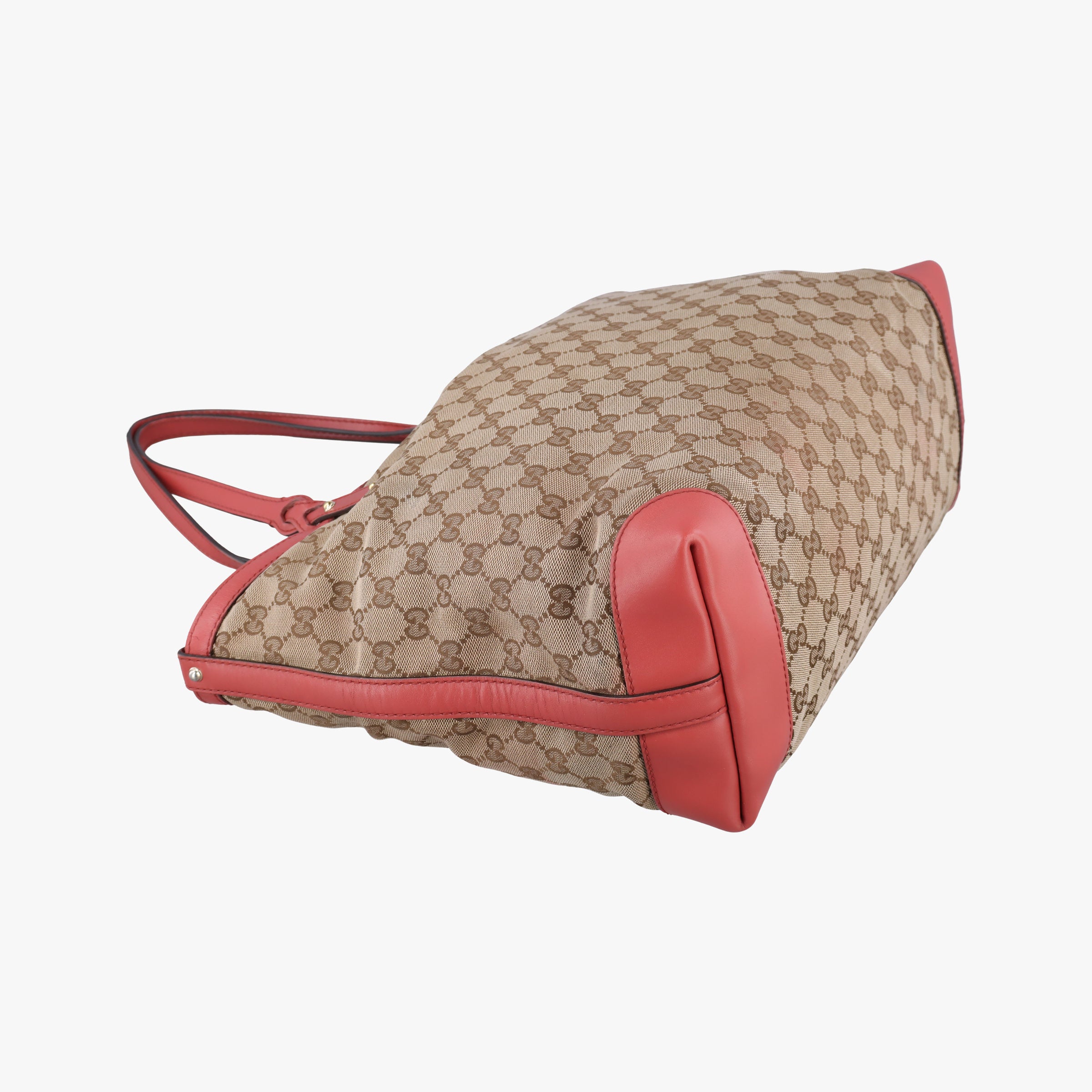 Pre-owned Gucci GG Craft Pink×beige Canvas × Leather 247209 handbag | stylenewstar