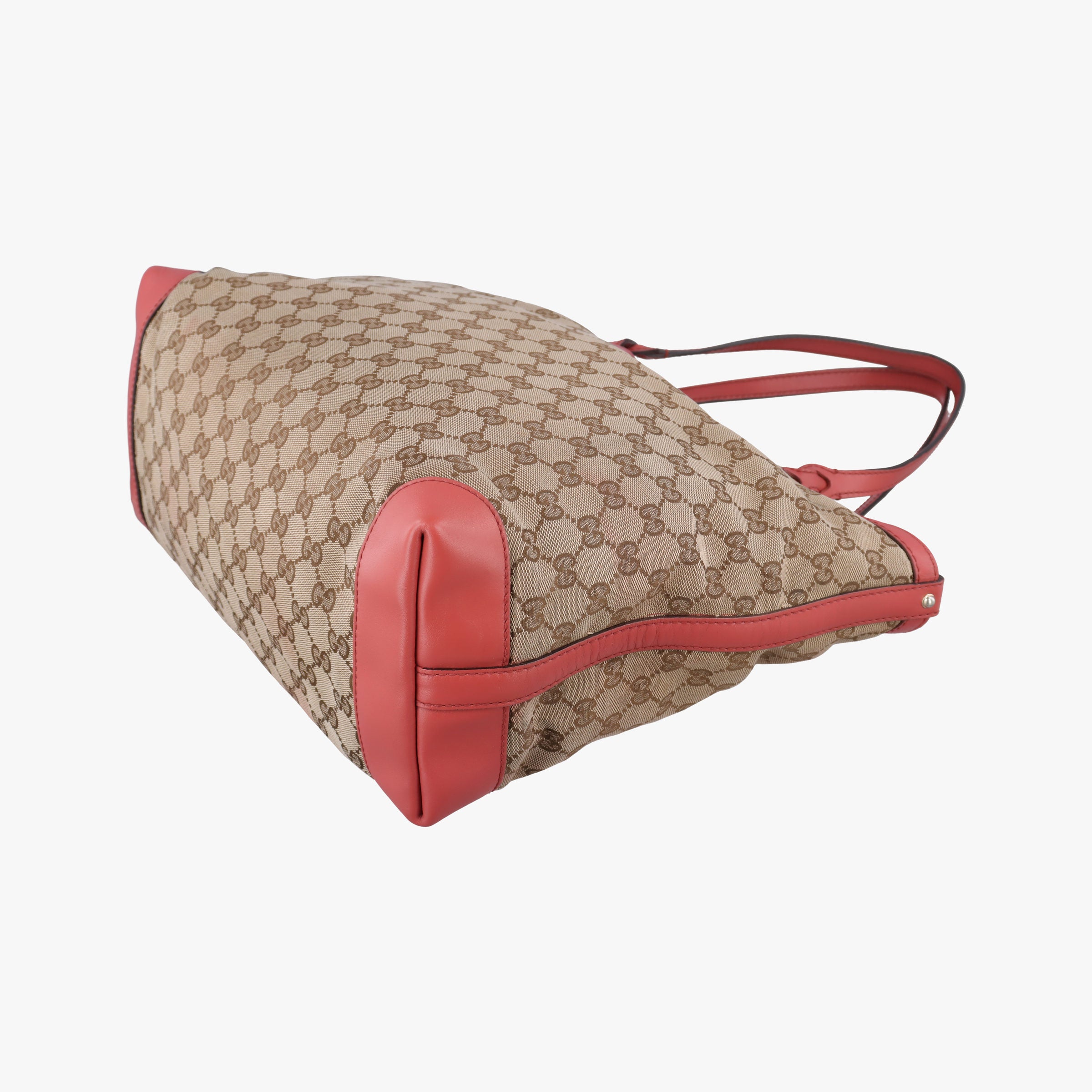 Pre-owned Gucci GG Craft Pink×beige Canvas × Leather 247209 handbag | stylenewstar