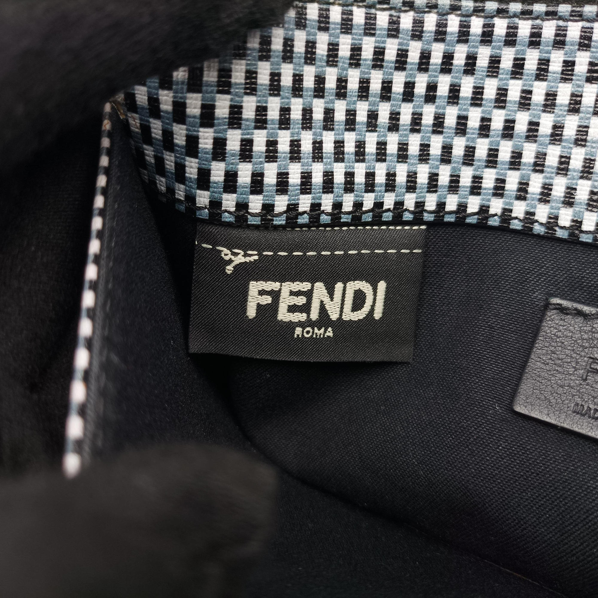 Pre-owned Fendi Karlito Lagerfeld Studded Multicolour leather 8M0346 shoulderbag | stylenewstar