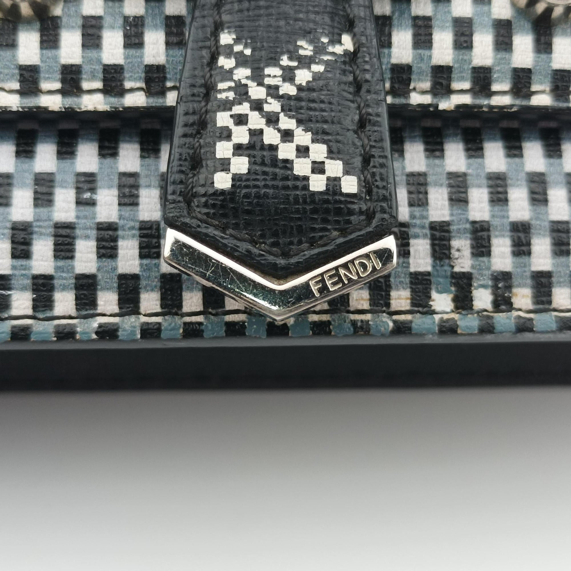 Pre-owned Fendi Karlito Lagerfeld Studded Multicolour leather 8M0346 shoulderbag | stylenewstar