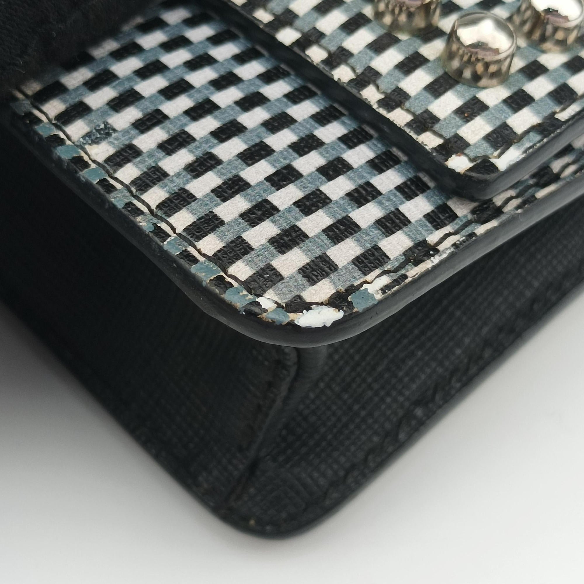 Pre-owned Fendi Karlito Lagerfeld Studded Multicolour leather 8M0346 shoulderbag | stylenewstar