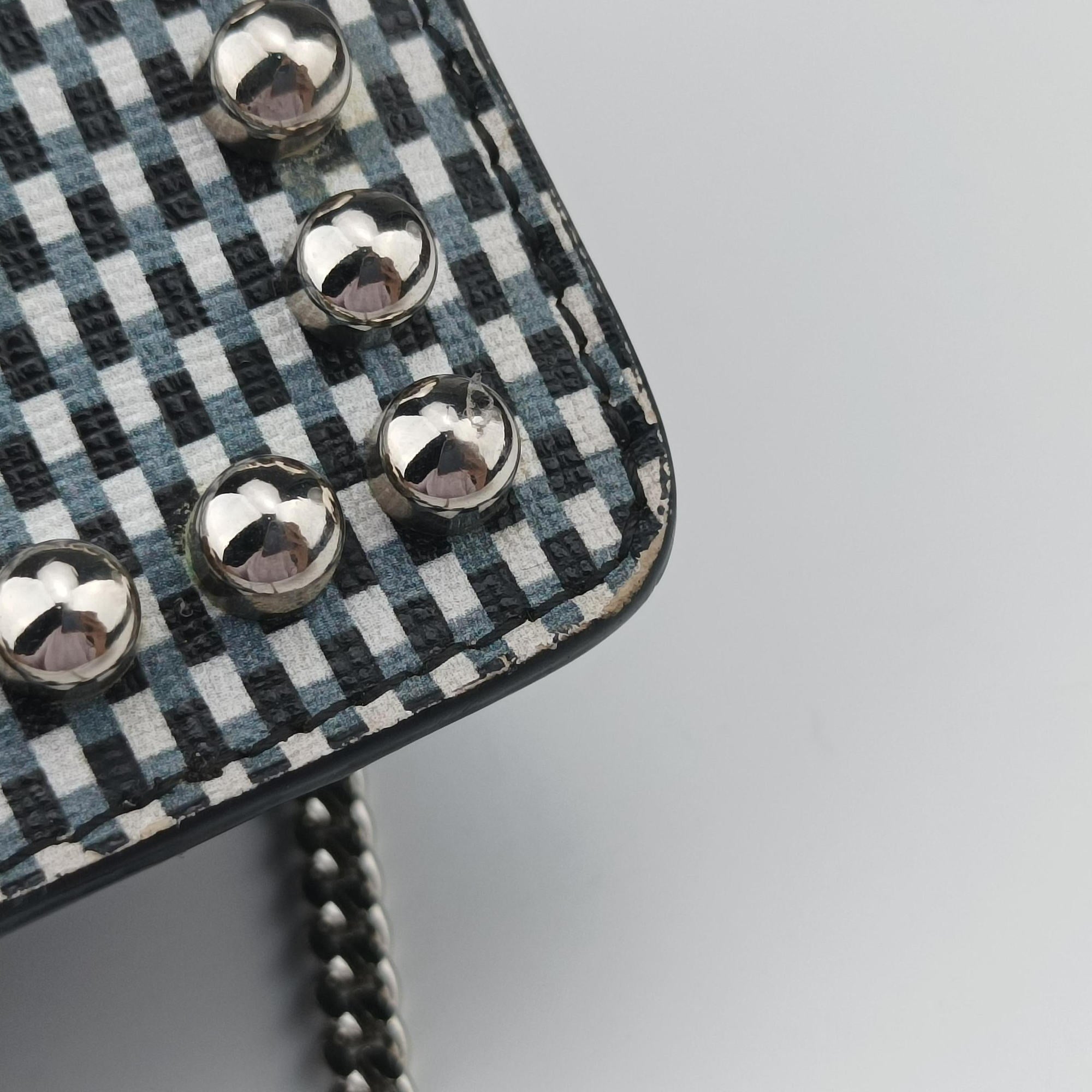 Pre-owned Fendi Karlito Lagerfeld Studded Multicolour leather 8M0346 shoulderbag | stylenewstar