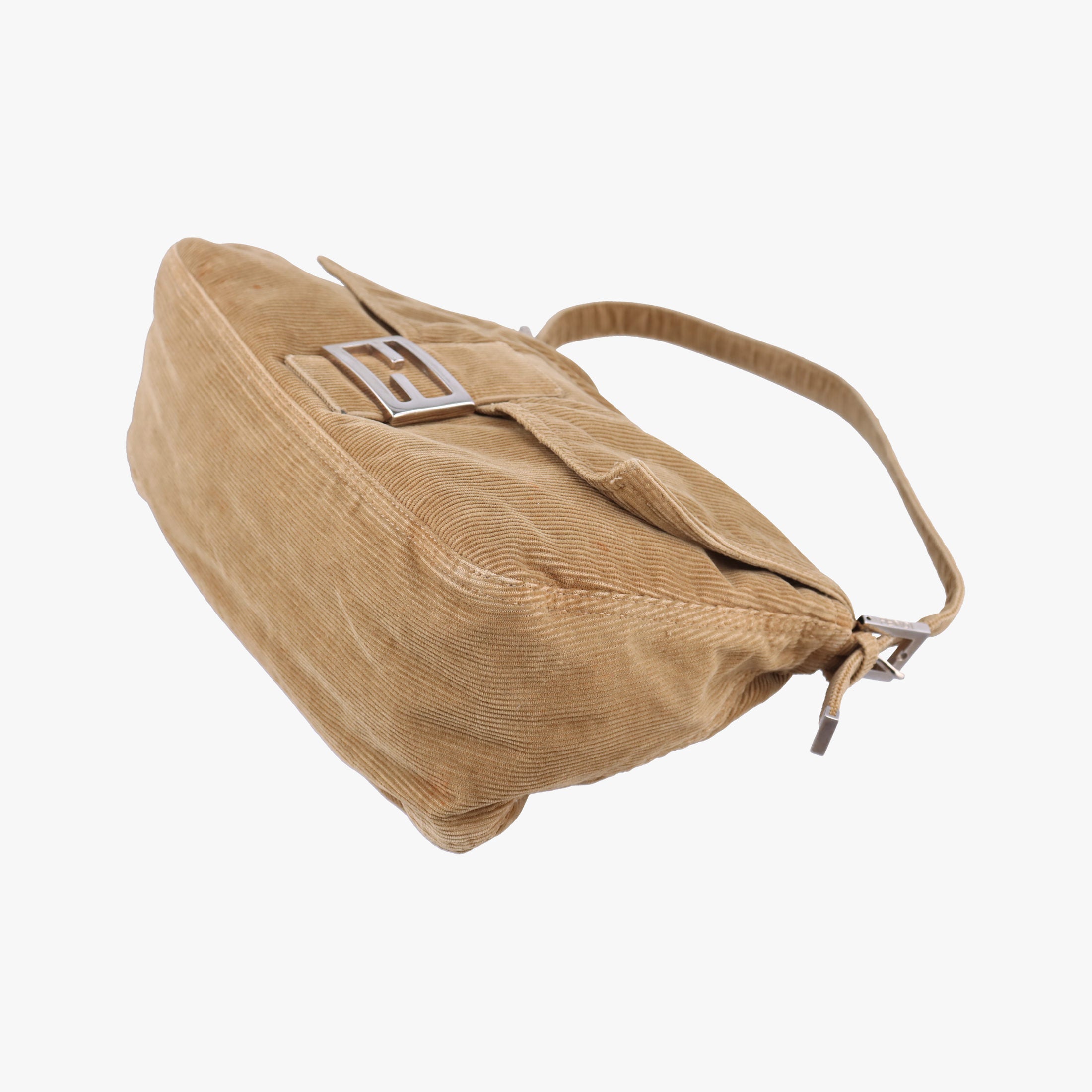 Pre-owned Fendi Mamma Baguette beige Corduroy 211126 shoulderbag | stylenewstar