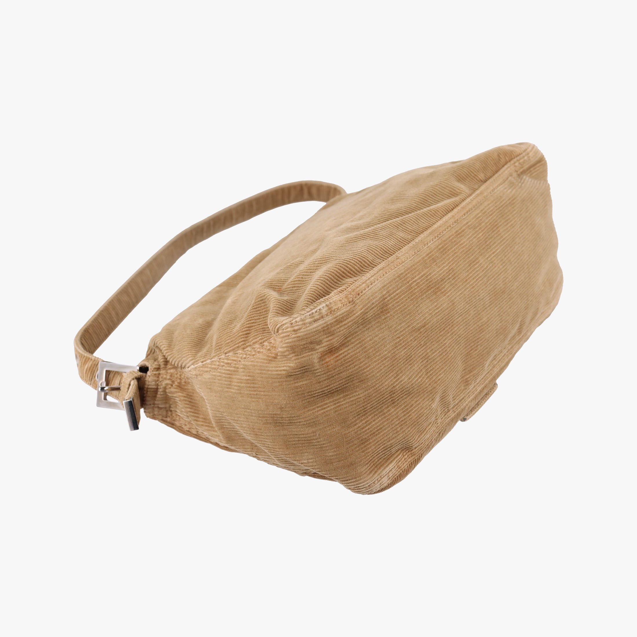 Pre-owned Fendi Mamma Baguette beige Corduroy 211126 shoulderbag | stylenewstar