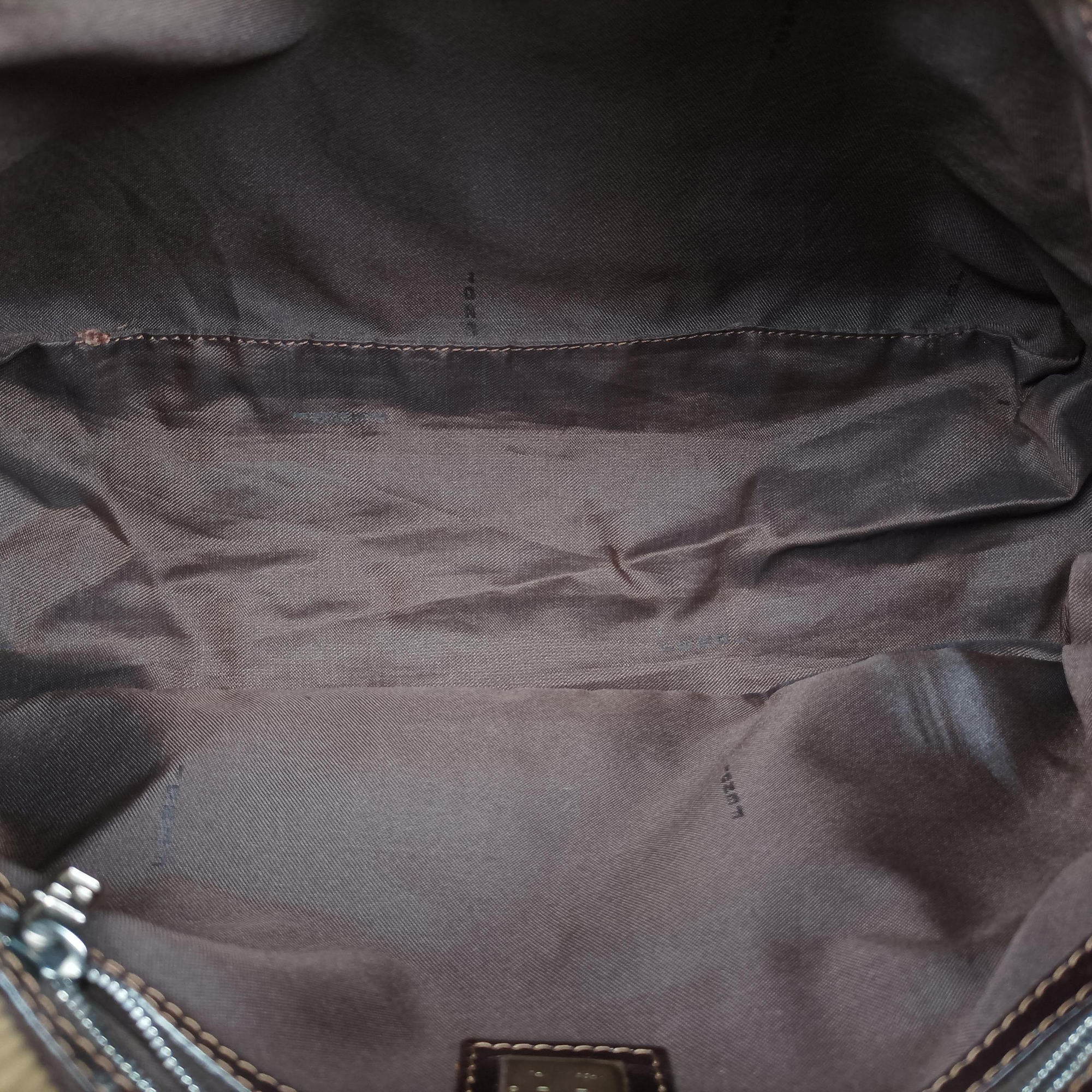 Pre-owned Fendi Mamma Baguette beige Corduroy 211126 shoulderbag | stylenewstar