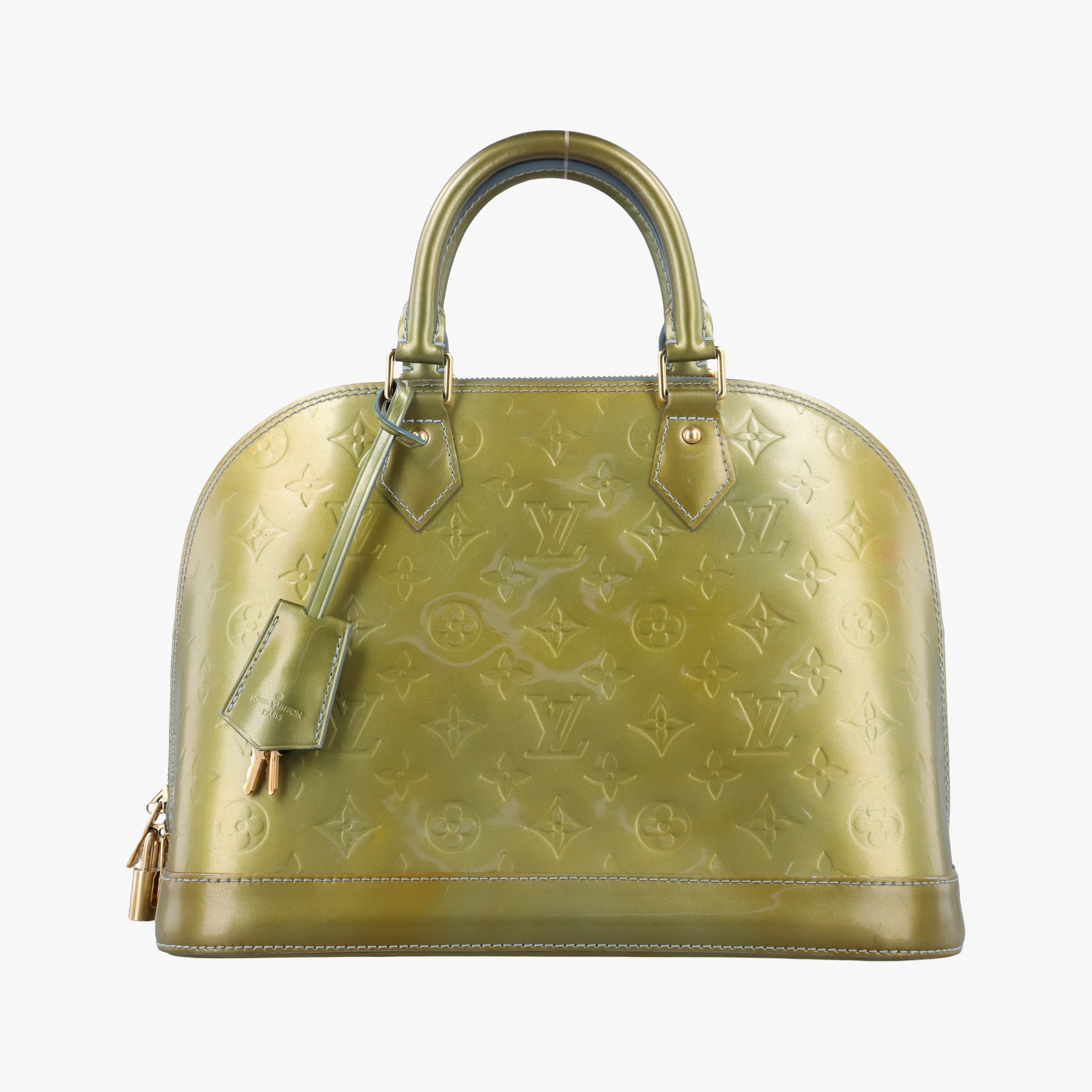 Vintage Louis Vuitton ALMA PM Green Vernis M91613 handbag | stylenewstar