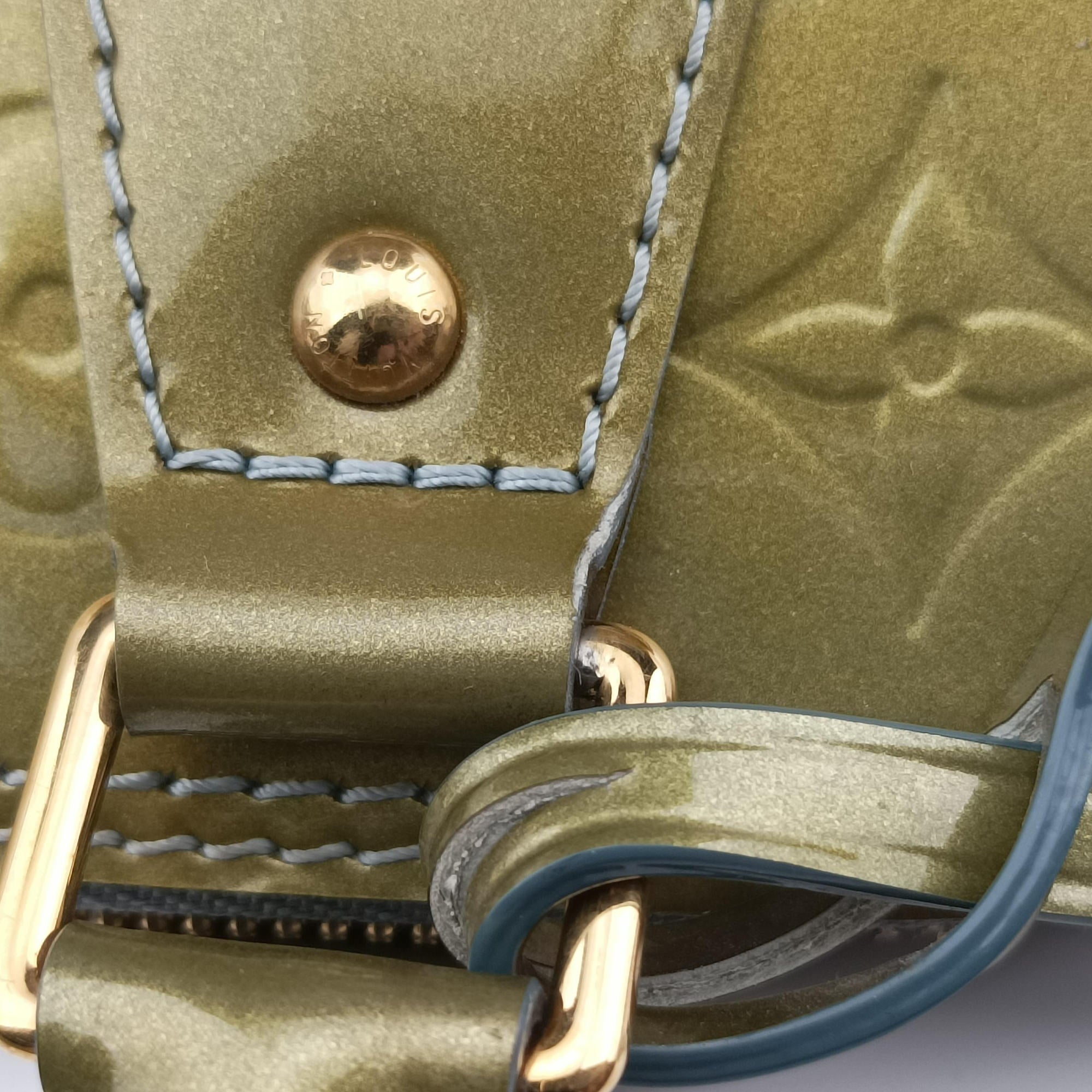 Vintage Louis Vuitton ALMA PM Green Vernis M91613 handbag | stylenewstar