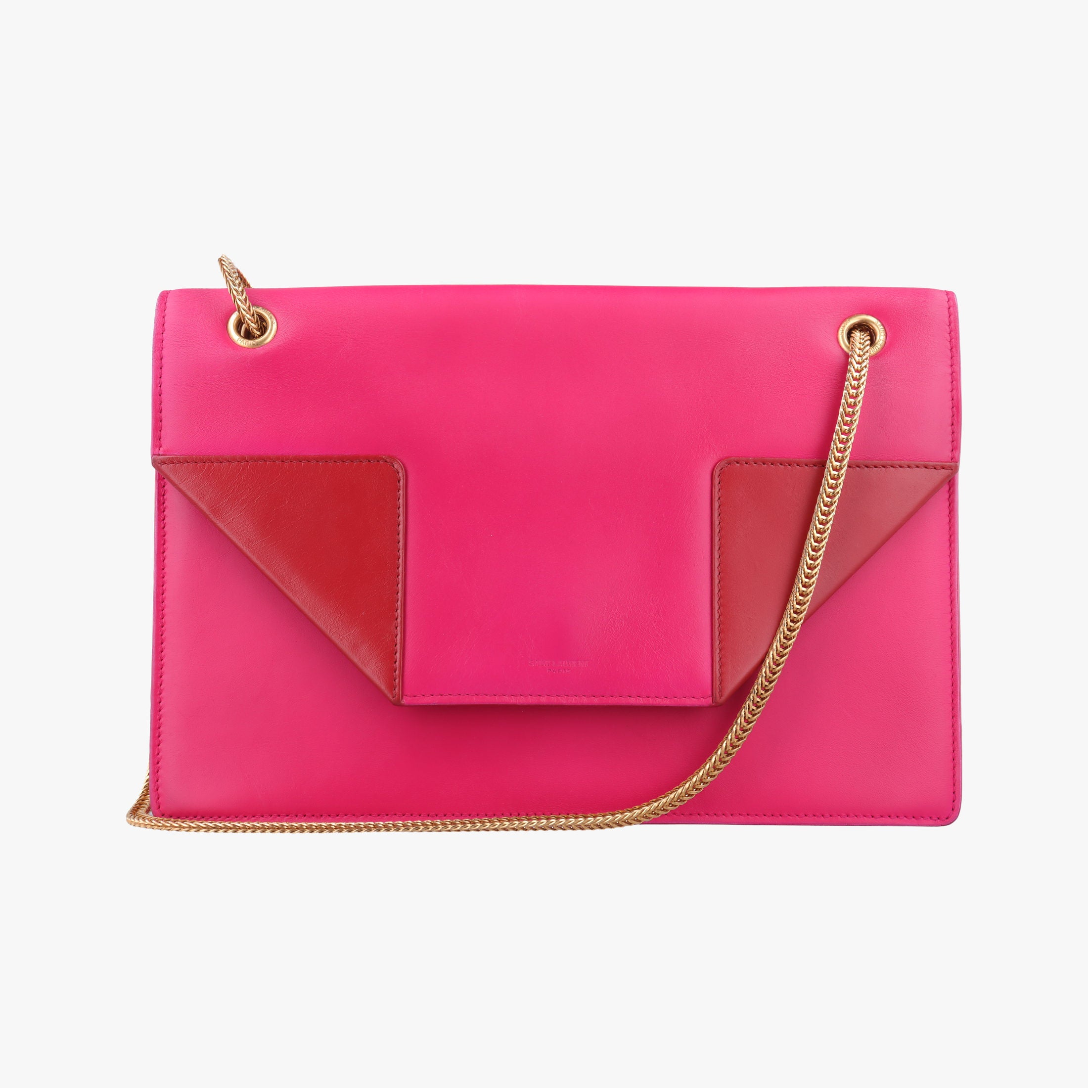 Pre-owned Yves Saint Laurent BETTY PinkxRed Leather 314515 shoulderbag | stylenewstar
