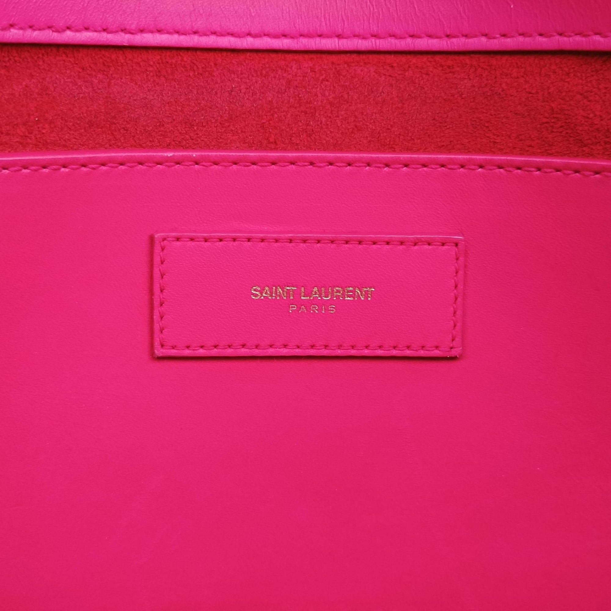 Pre-owned Yves Saint Laurent BETTY PinkxRed Leather 314515 shoulderbag | stylenewstar