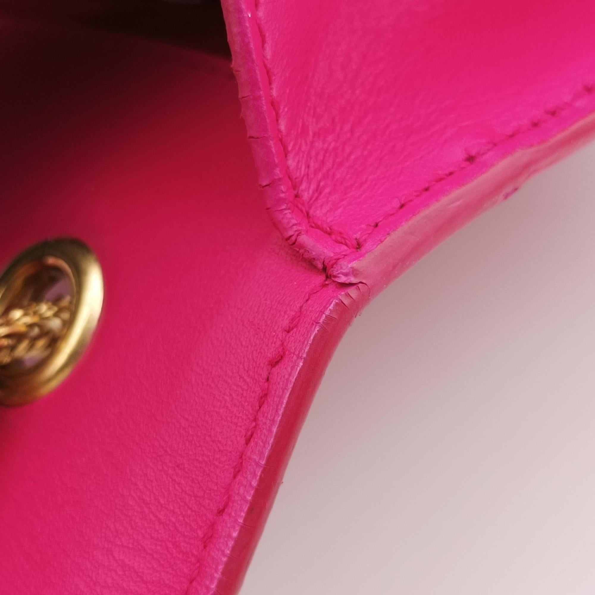 Pre-owned Yves Saint Laurent BETTY PinkxRed Leather 314515 shoulderbag | stylenewstar