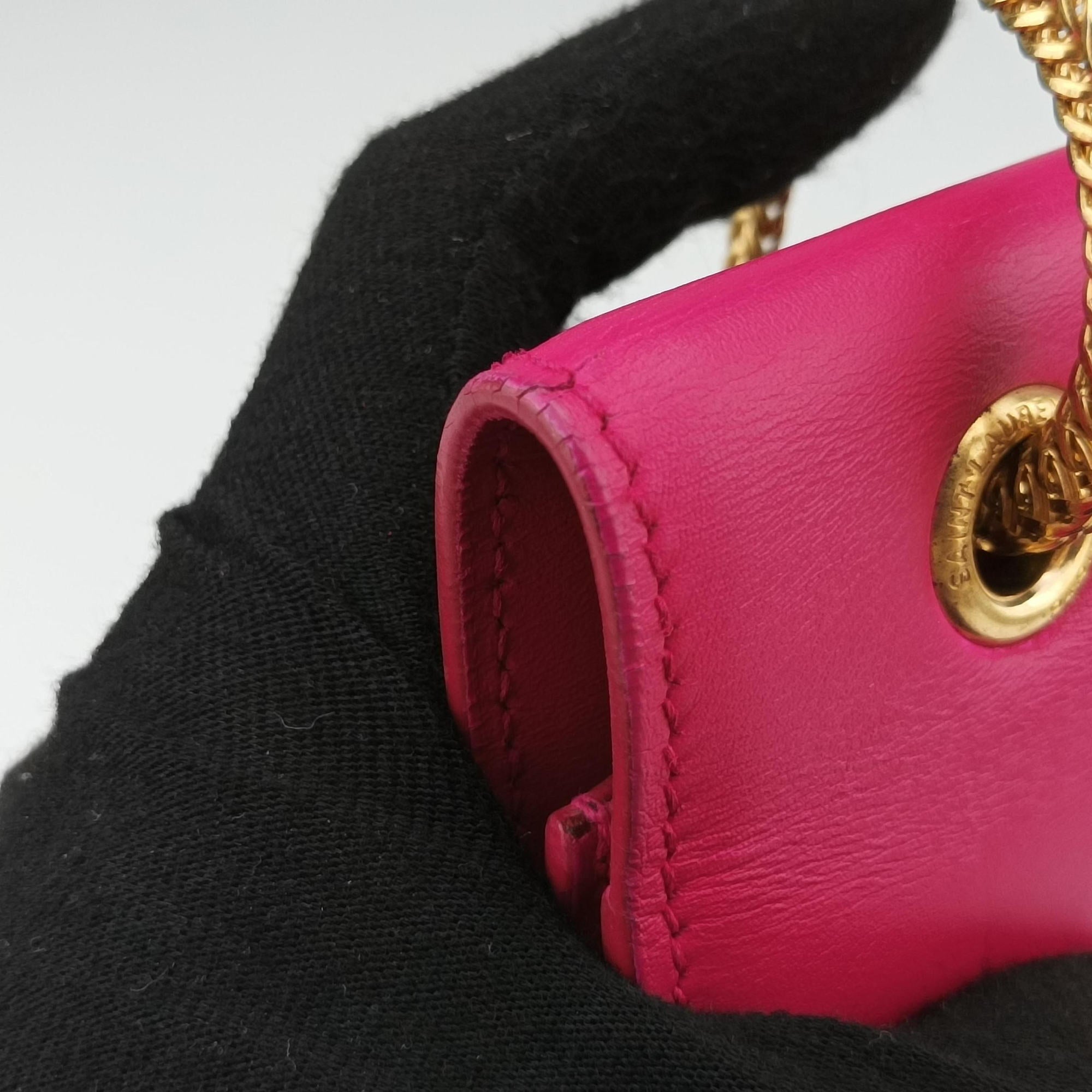 Pre-owned Yves Saint Laurent BETTY PinkxRed Leather 314515 shoulderbag | stylenewstar