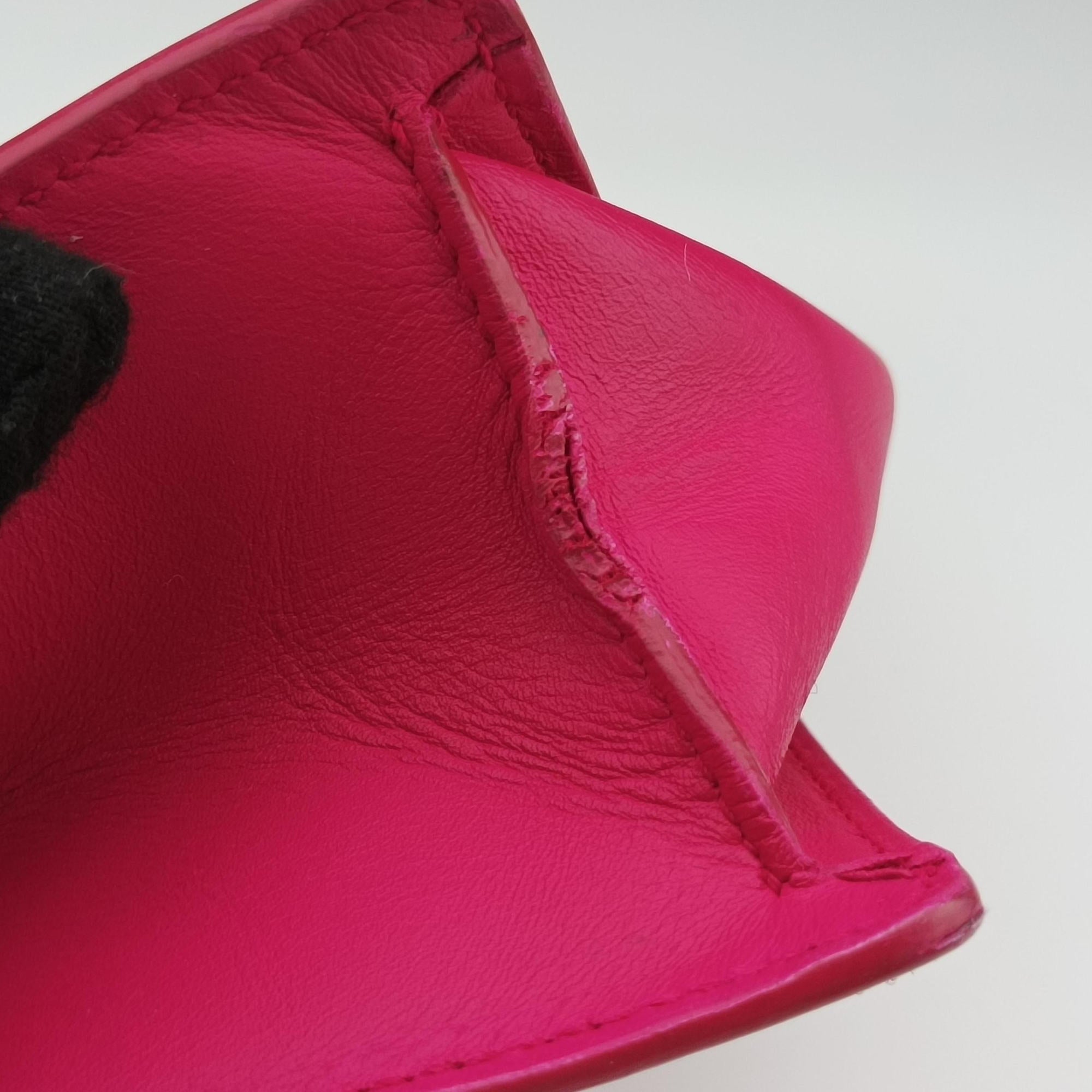 Pre-owned Yves Saint Laurent BETTY PinkxRed Leather 314515 shoulderbag | stylenewstar