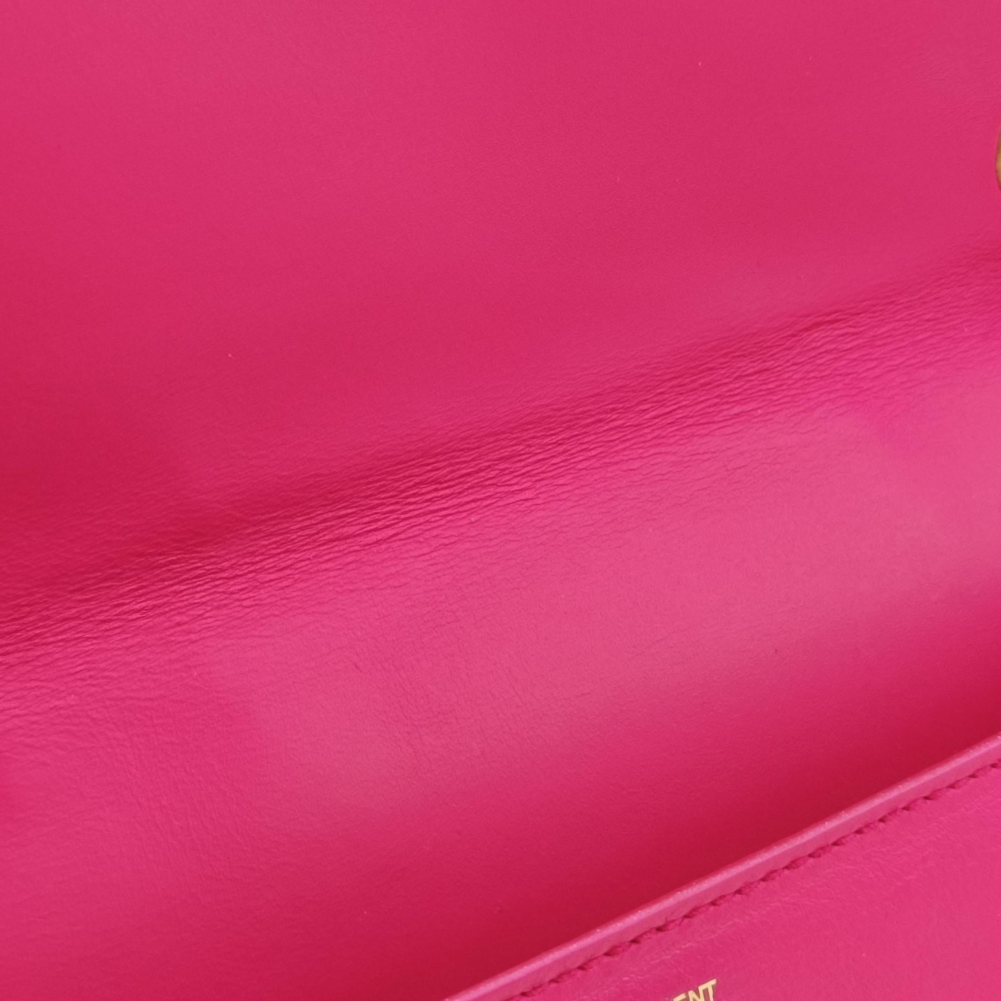 Pre-owned Yves Saint Laurent BETTY PinkxRed Leather 314515 shoulderbag | stylenewstar