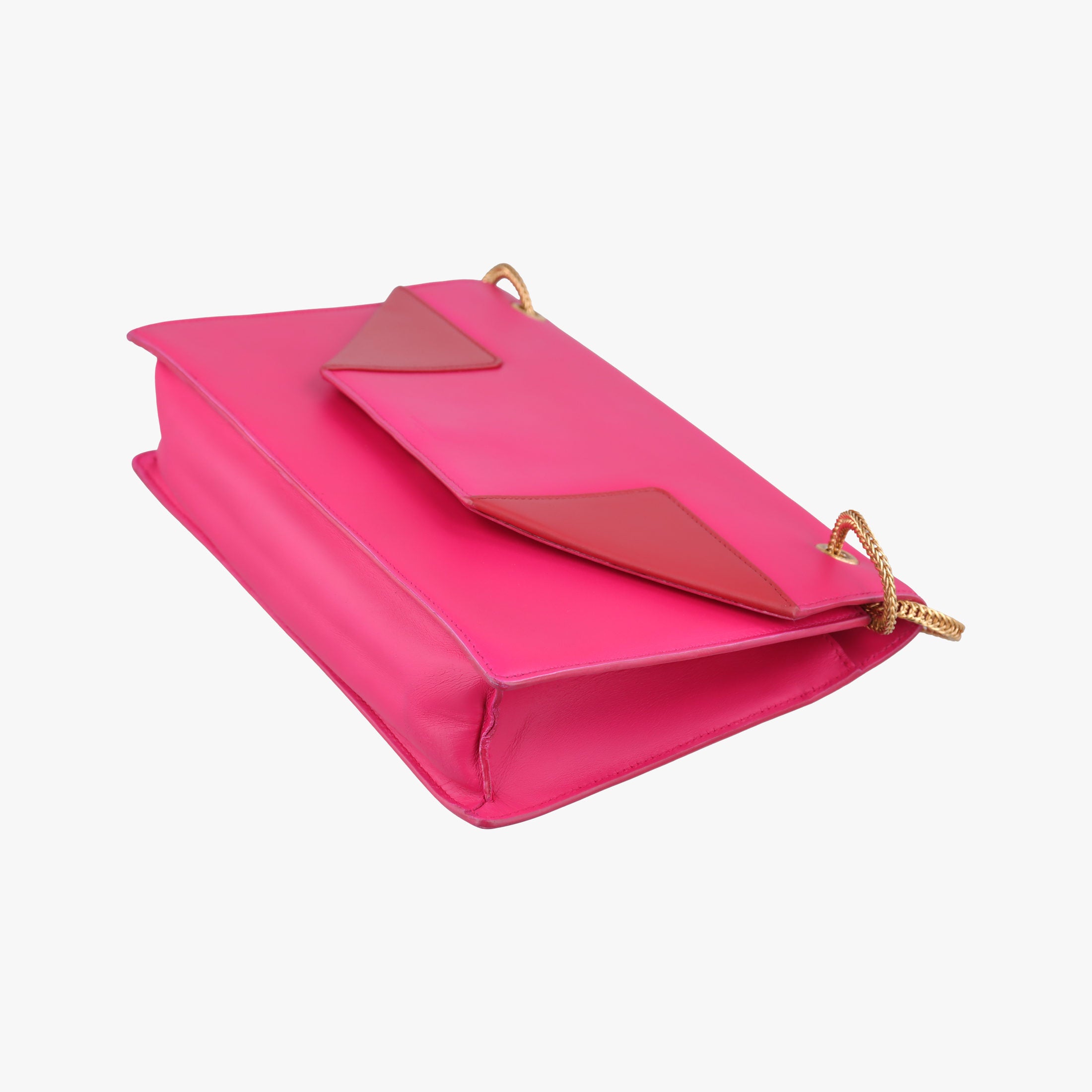 Pre-owned Yves Saint Laurent BETTY PinkxRed Leather 314515 shoulderbag | stylenewstar