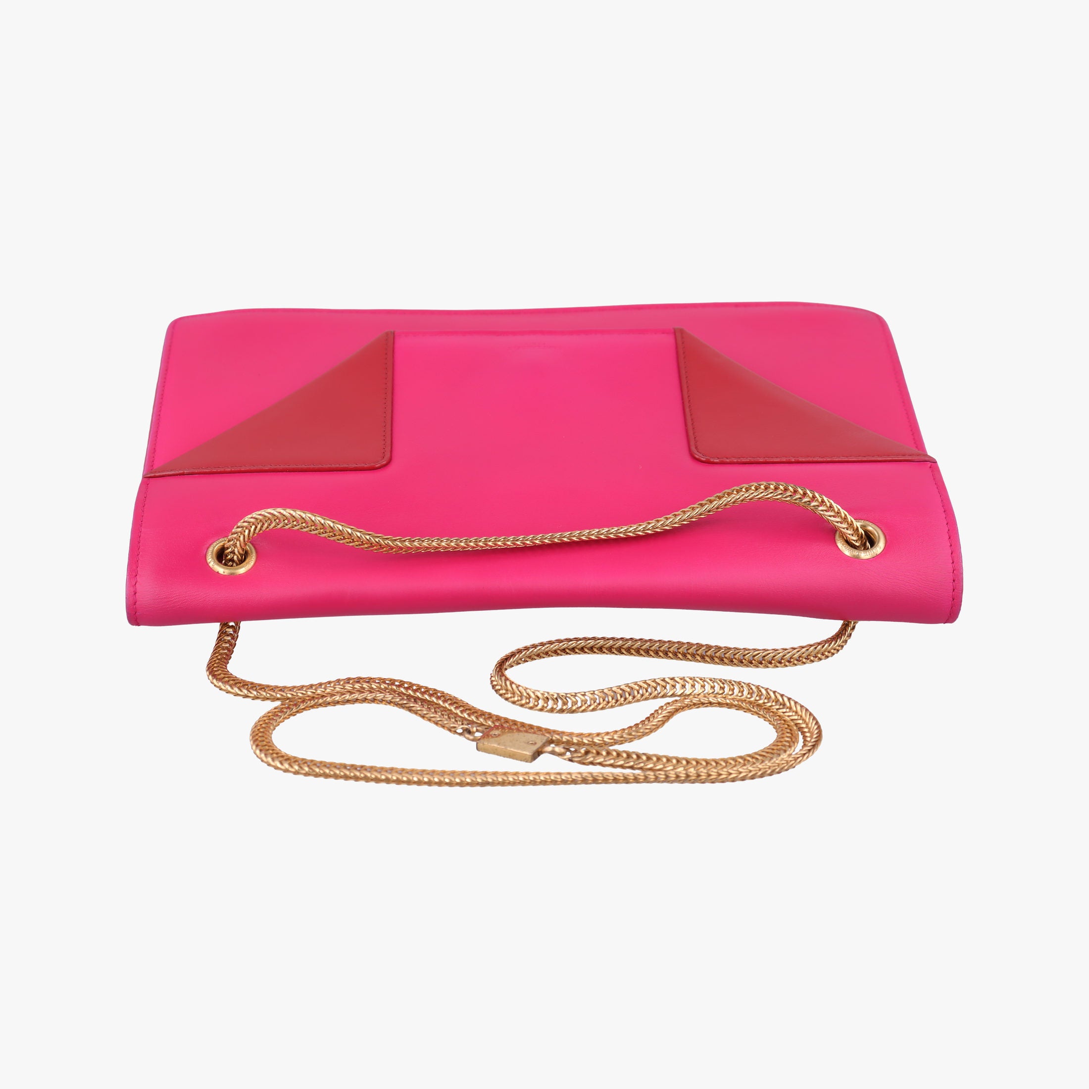 Pre-owned Yves Saint Laurent BETTY PinkxRed Leather 314515 shoulderbag | stylenewstar