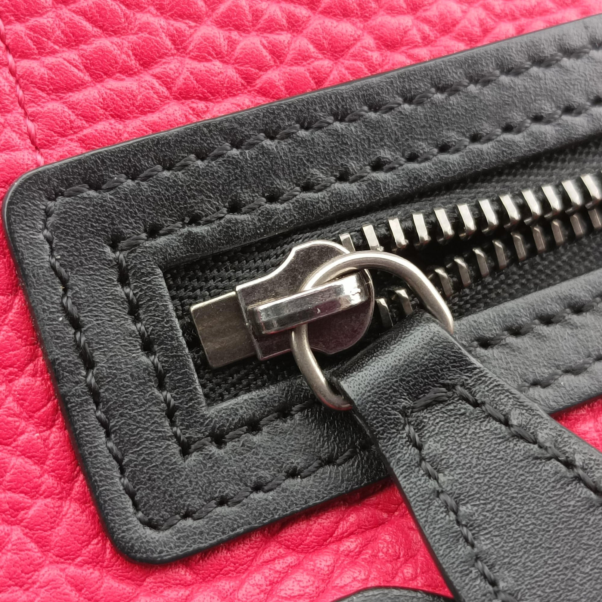 Vintage Celine luggage nano shopper Black×Red×Grey Leather×Suede  handbag | stylenewstar
